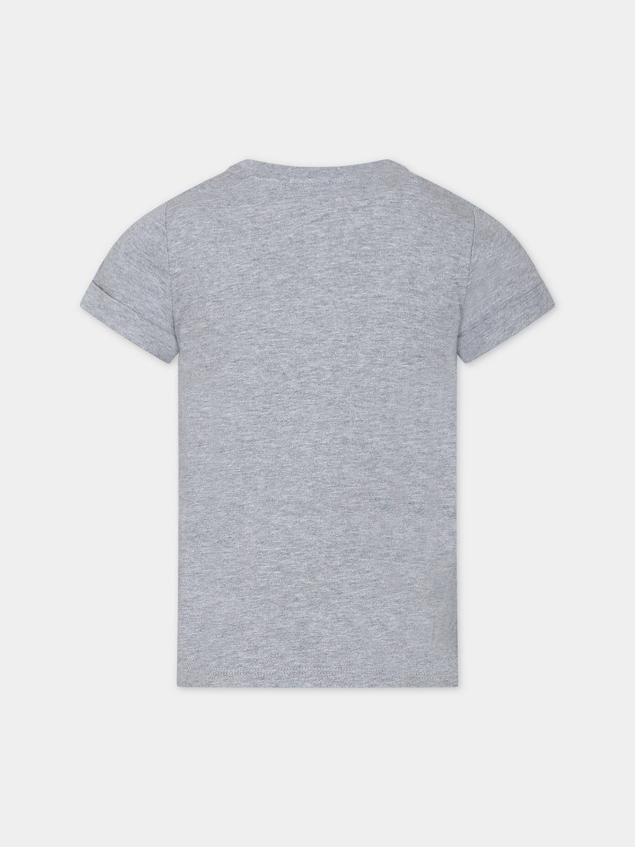 T-shirt grigia per bambina con logo,Chloé Kids,C15E36 A38