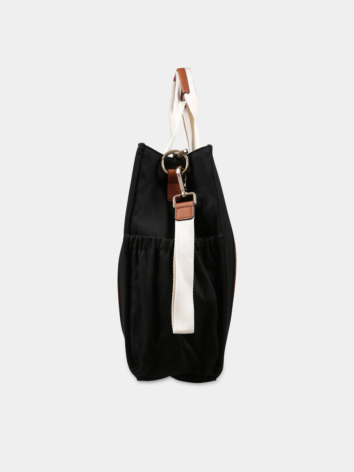 Borsa mamma nera per neonati con logo,Chloé Kids,C90411 09B