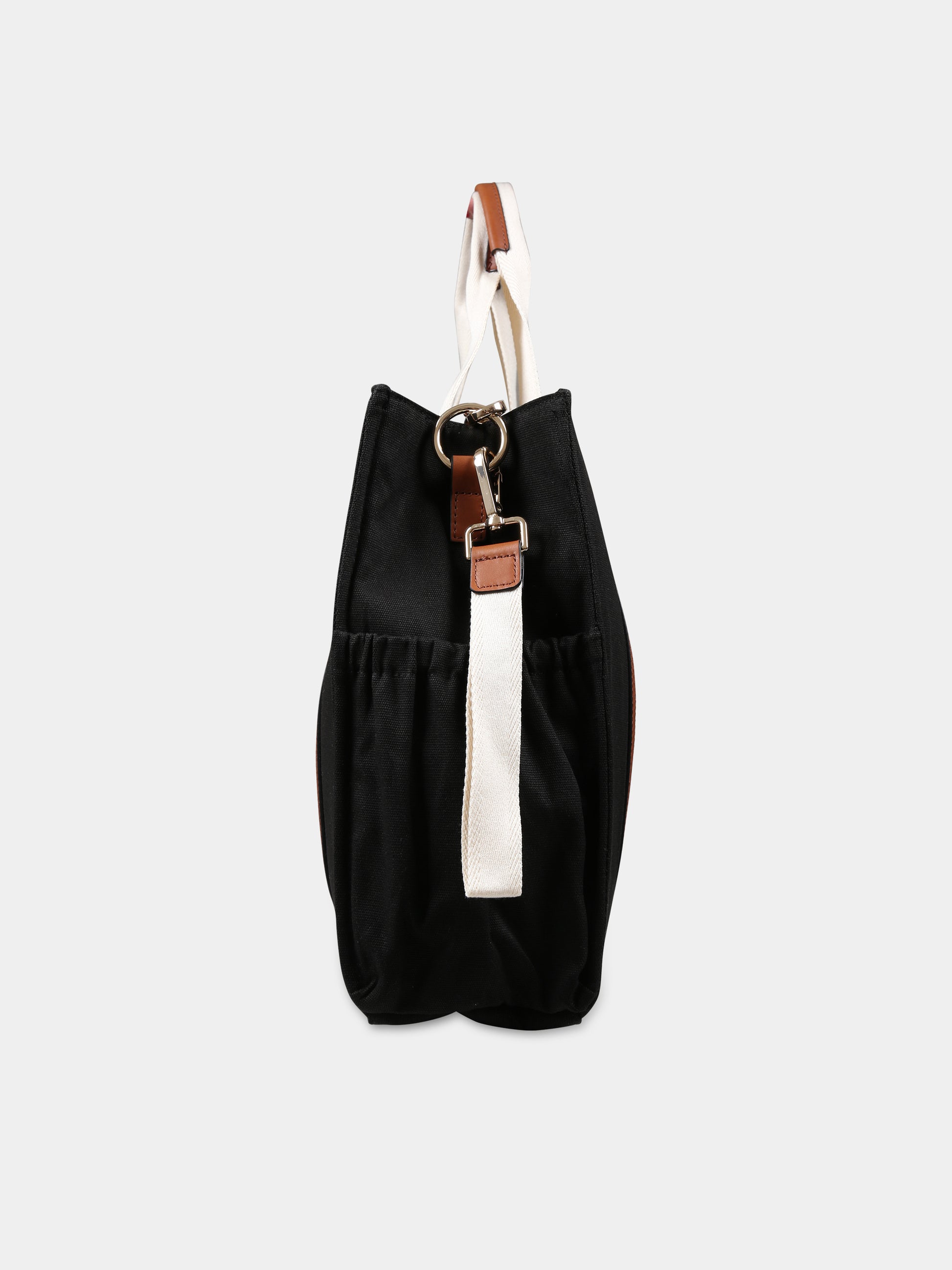 Borsa mamma nera per neonati con logo,Chloé Kids,C90411 09B