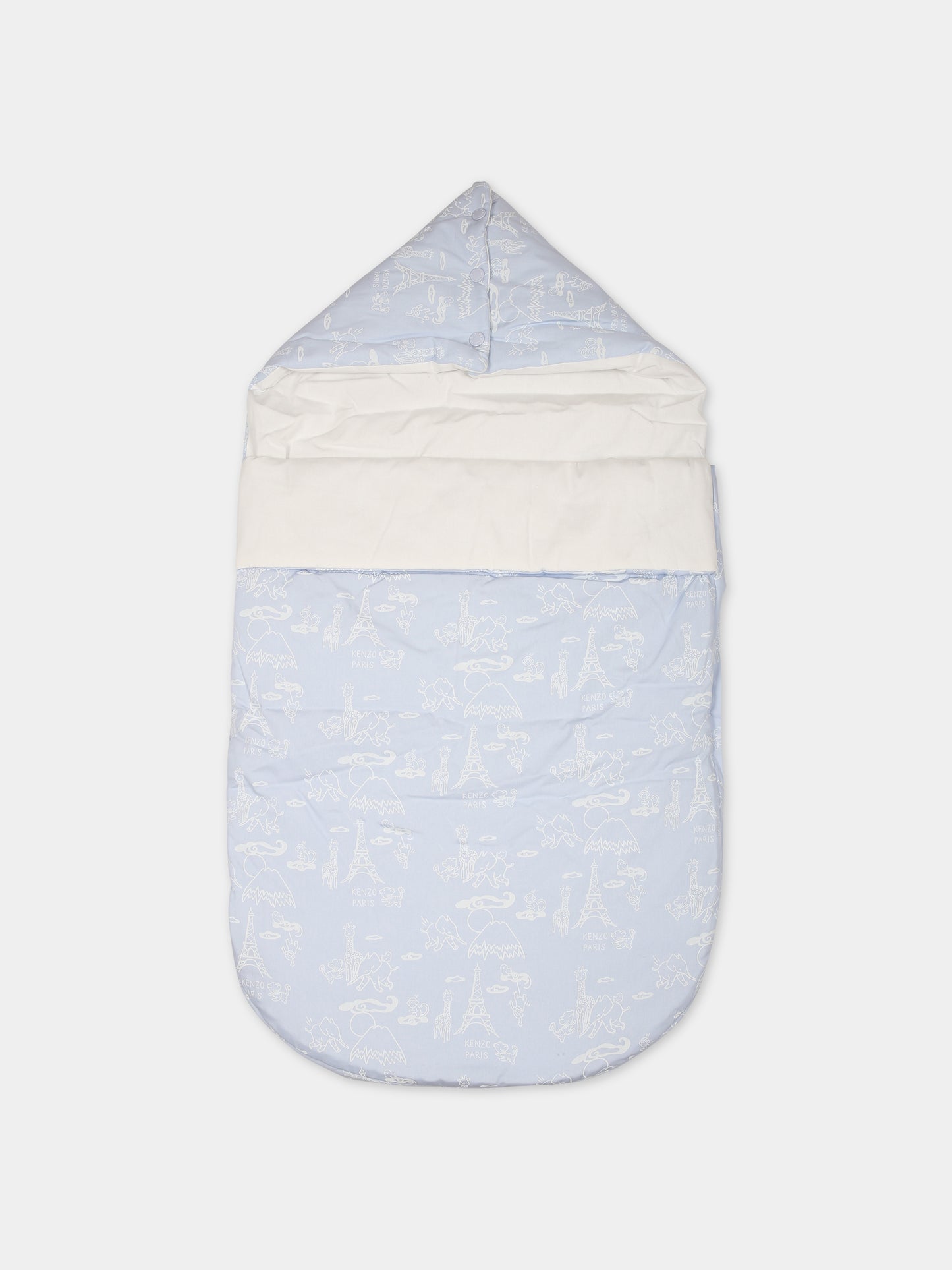 Sacco nanna celeste per neonato con logo,Kenzo Kids,K97059 771