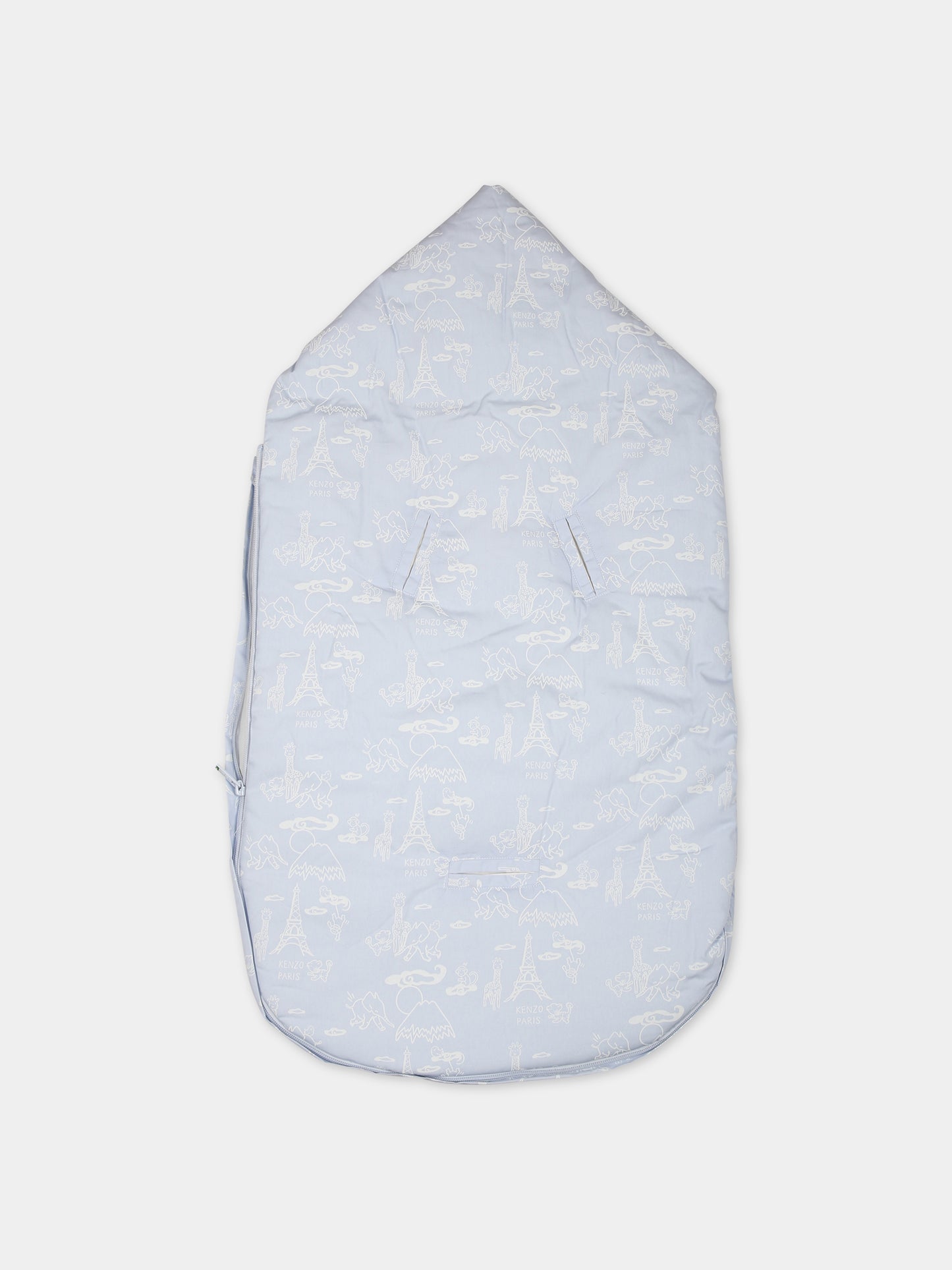 Sacco nanna celeste per neonato con logo,Kenzo Kids,K97059 771