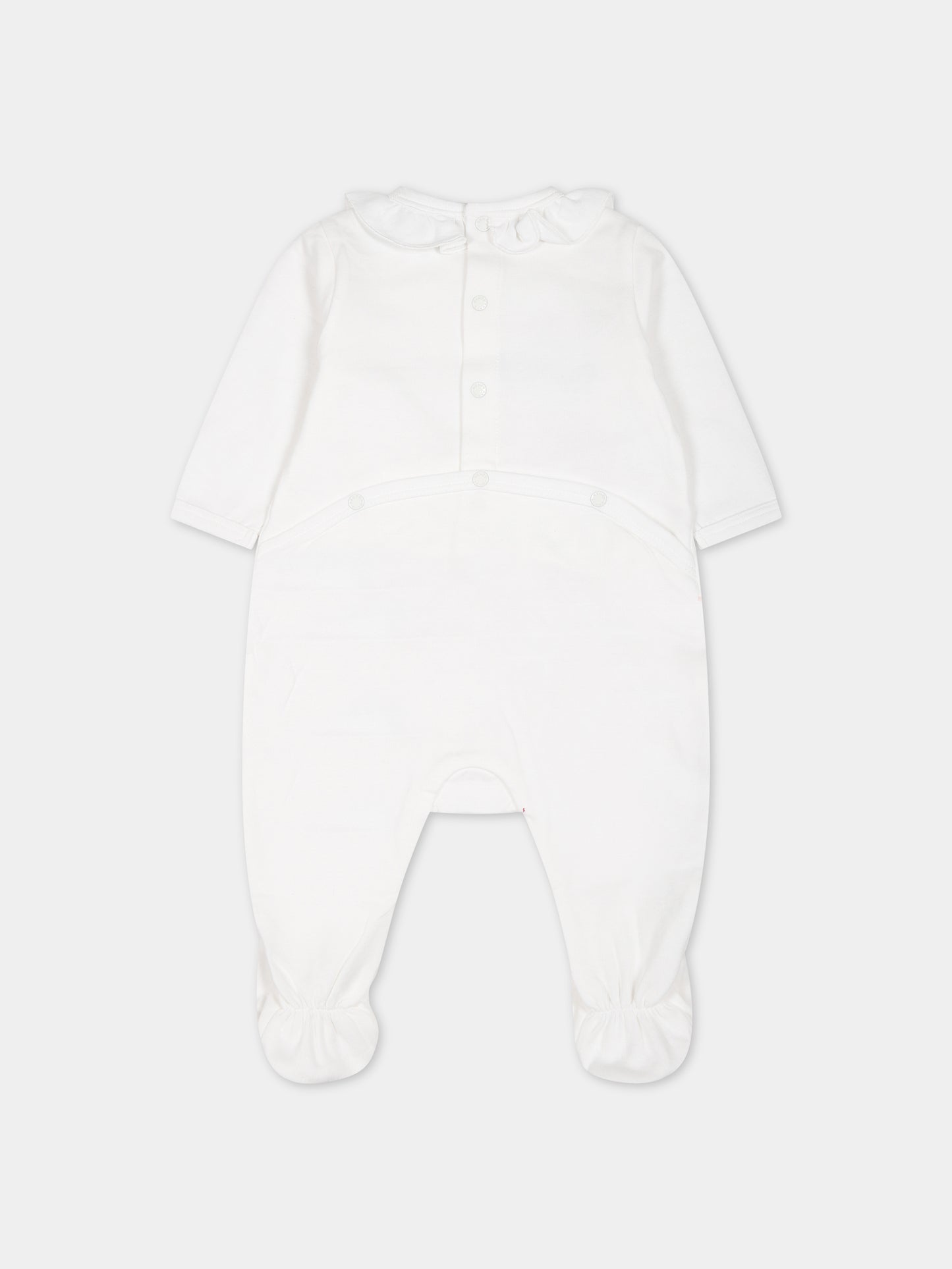 Tutina bianca per neonata con logo e stampa,Kenzo Kids,K97054 12P