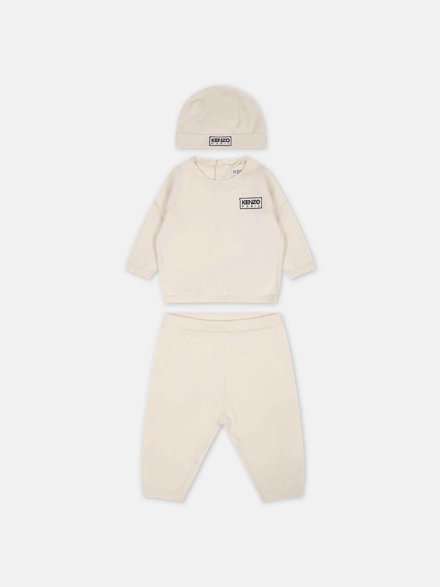 Completo avorio per neonati con logo,Kenzo Kids,K98156 12P