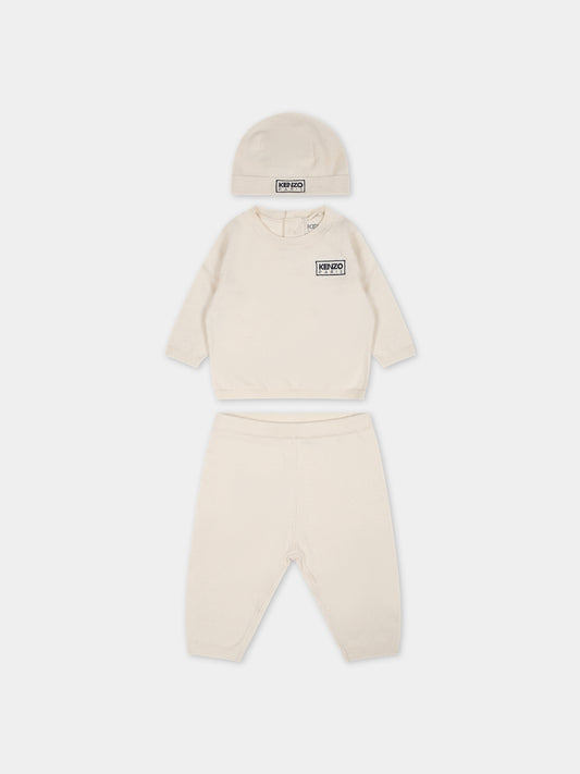 Completo avorio per neonati con logo,Kenzo Kids,K98156 12P