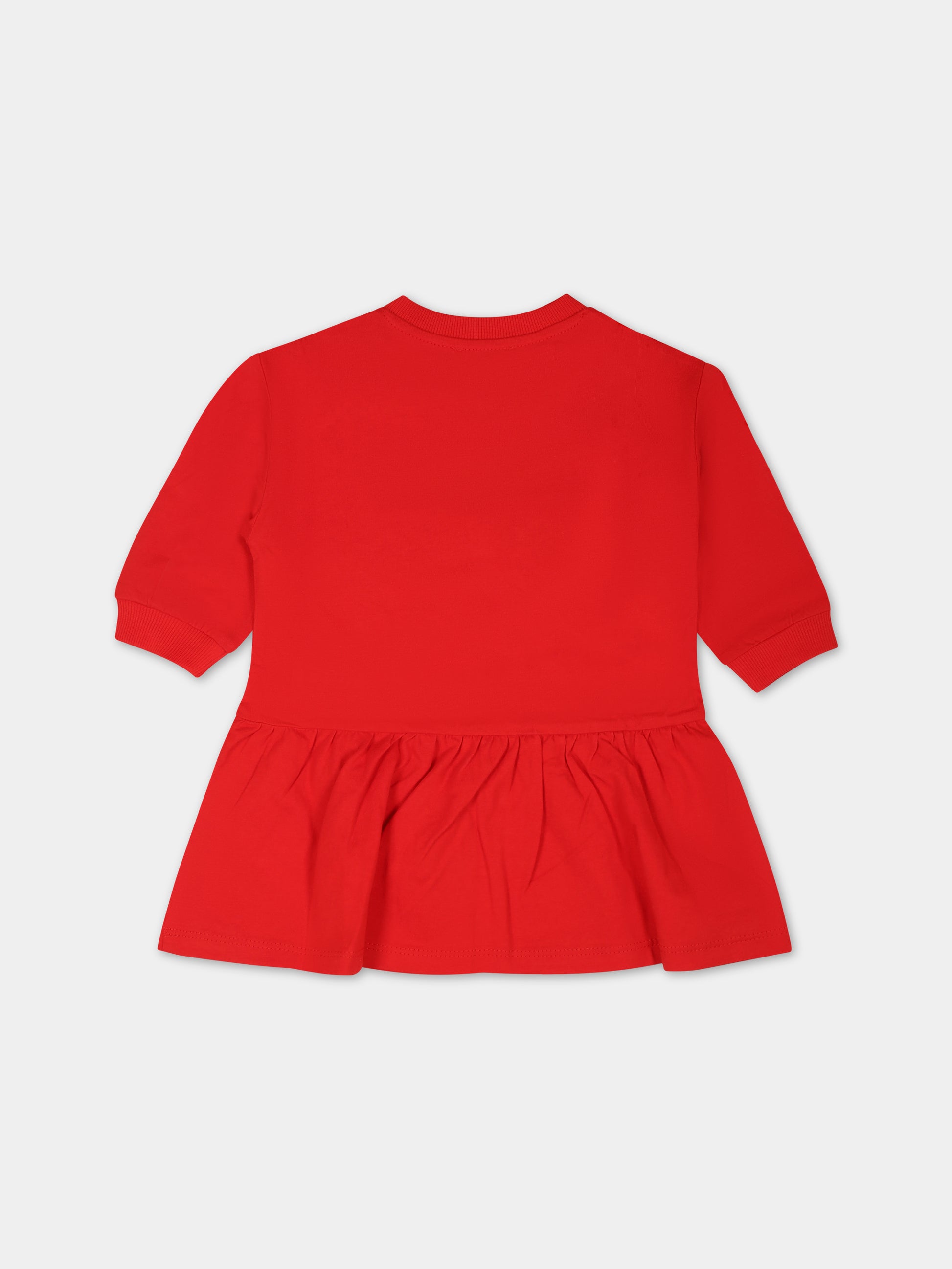 Vestito rosso per neonata con logo,Kenzo Kids,K02105 990