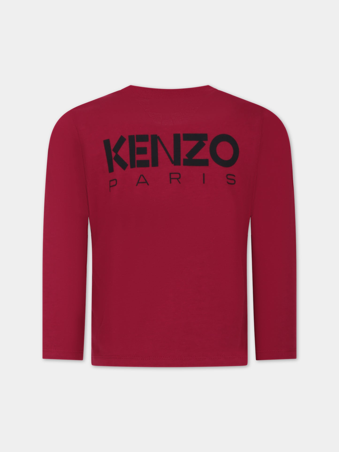 T-shirt bordeaux  per bambina con fiore,Kenzo Kids,K15710 95F
