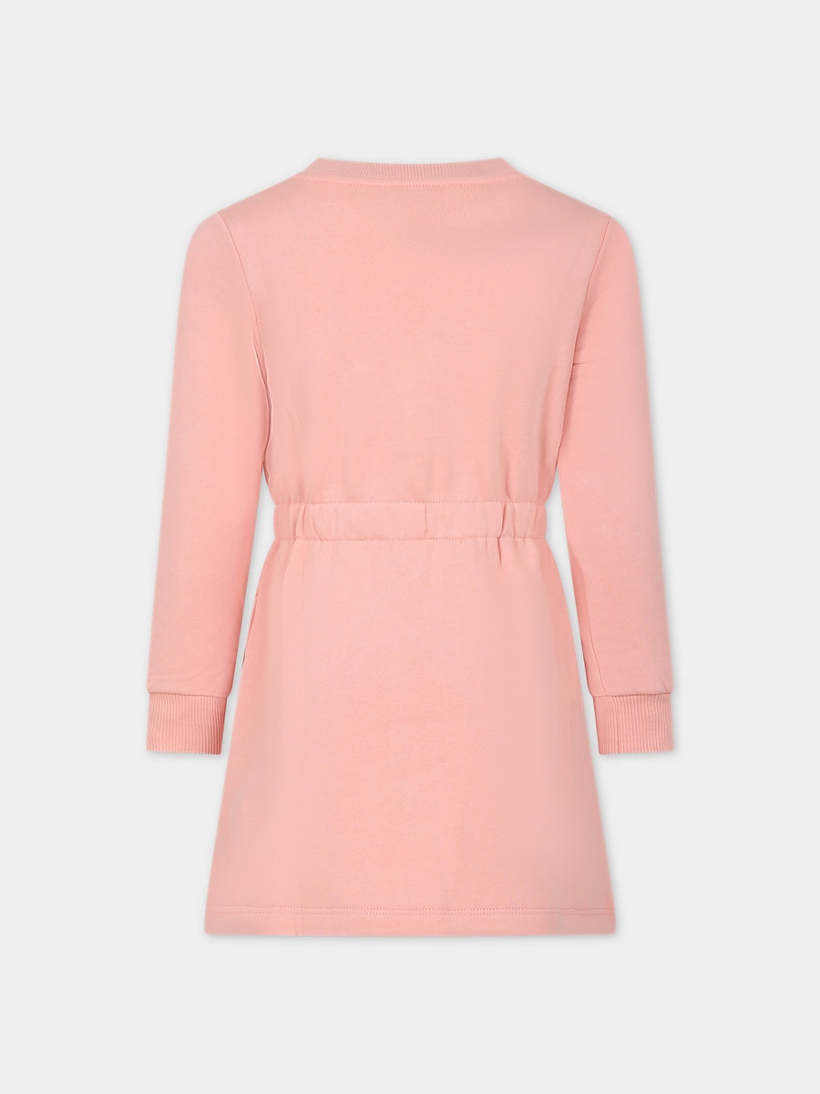 Vestito rosa per bambina con logo,Kenzo Kids,K12330 43G