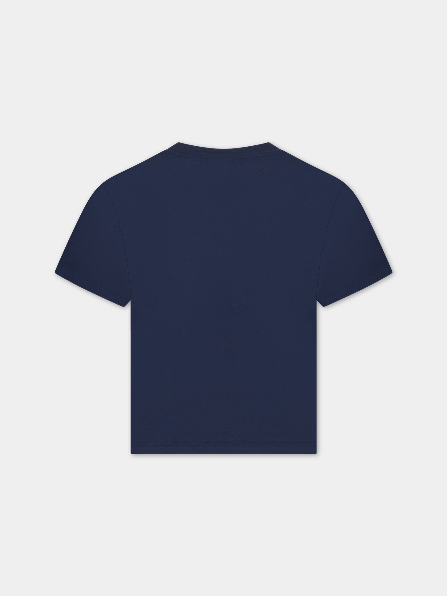 T-shirt blu per bambino con logo,Kenzo Kids,K55010 84A