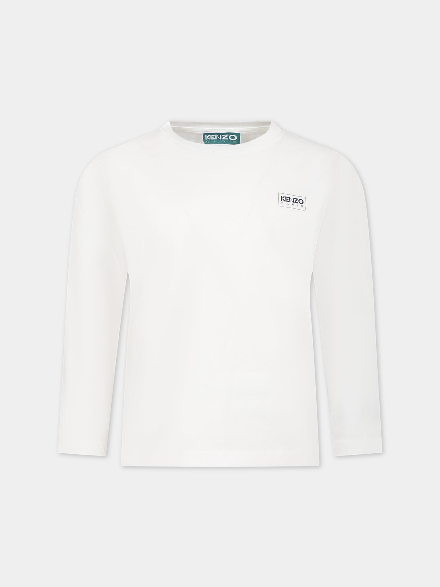 T-shirt bianca per bambini con logo,Kenzo Kids,K55009 12P