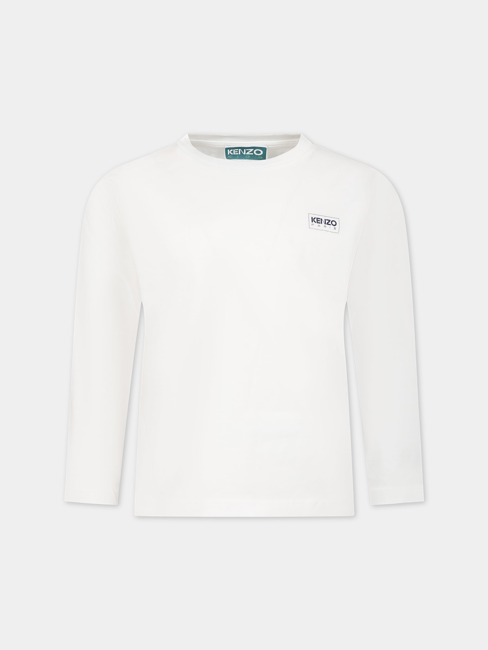 T-shirt bianca per bambini con logo,Kenzo Kids,K55009 12P