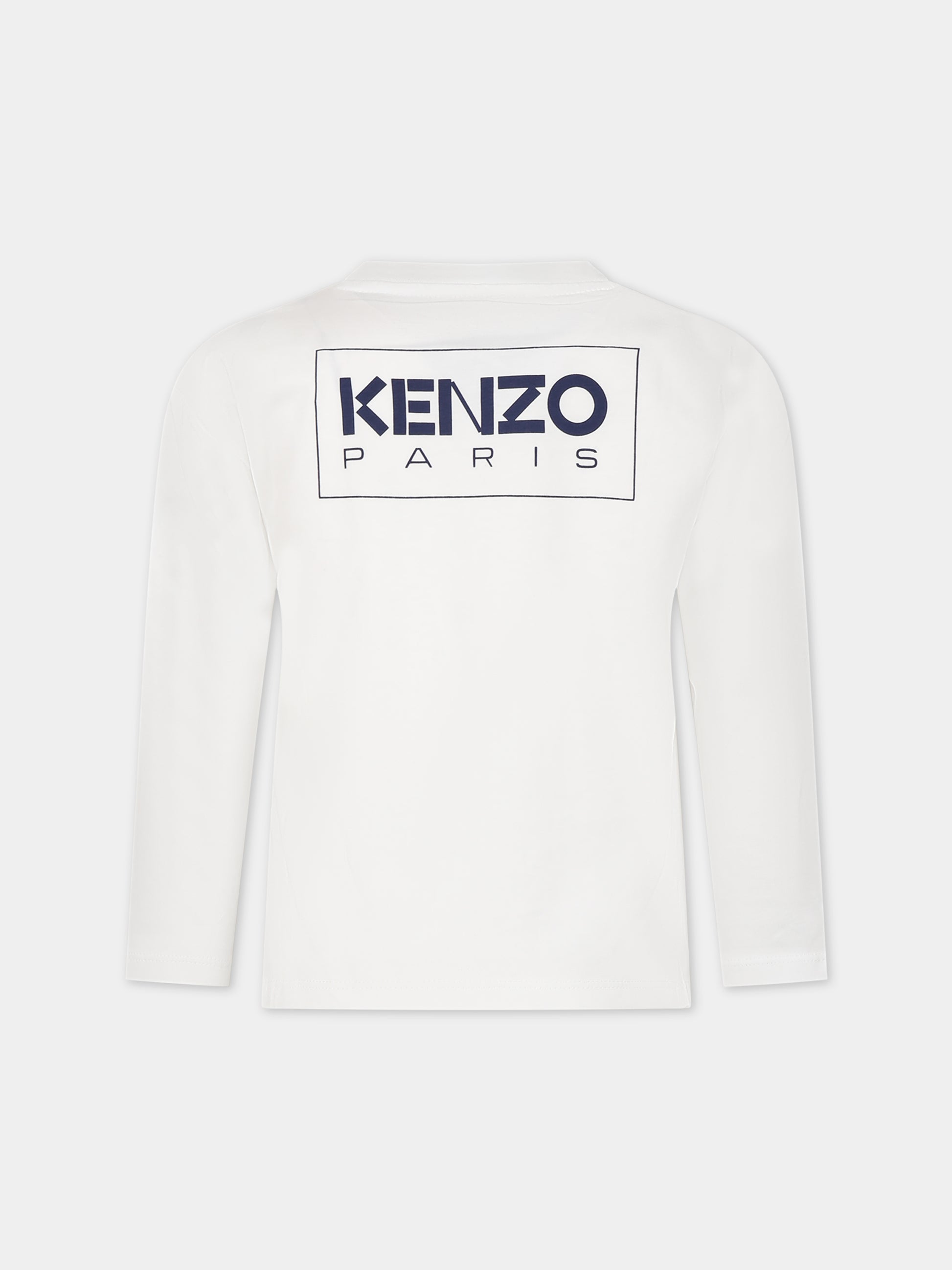 T-shirt bianca per bambini con logo,Kenzo Kids,K55009 12P