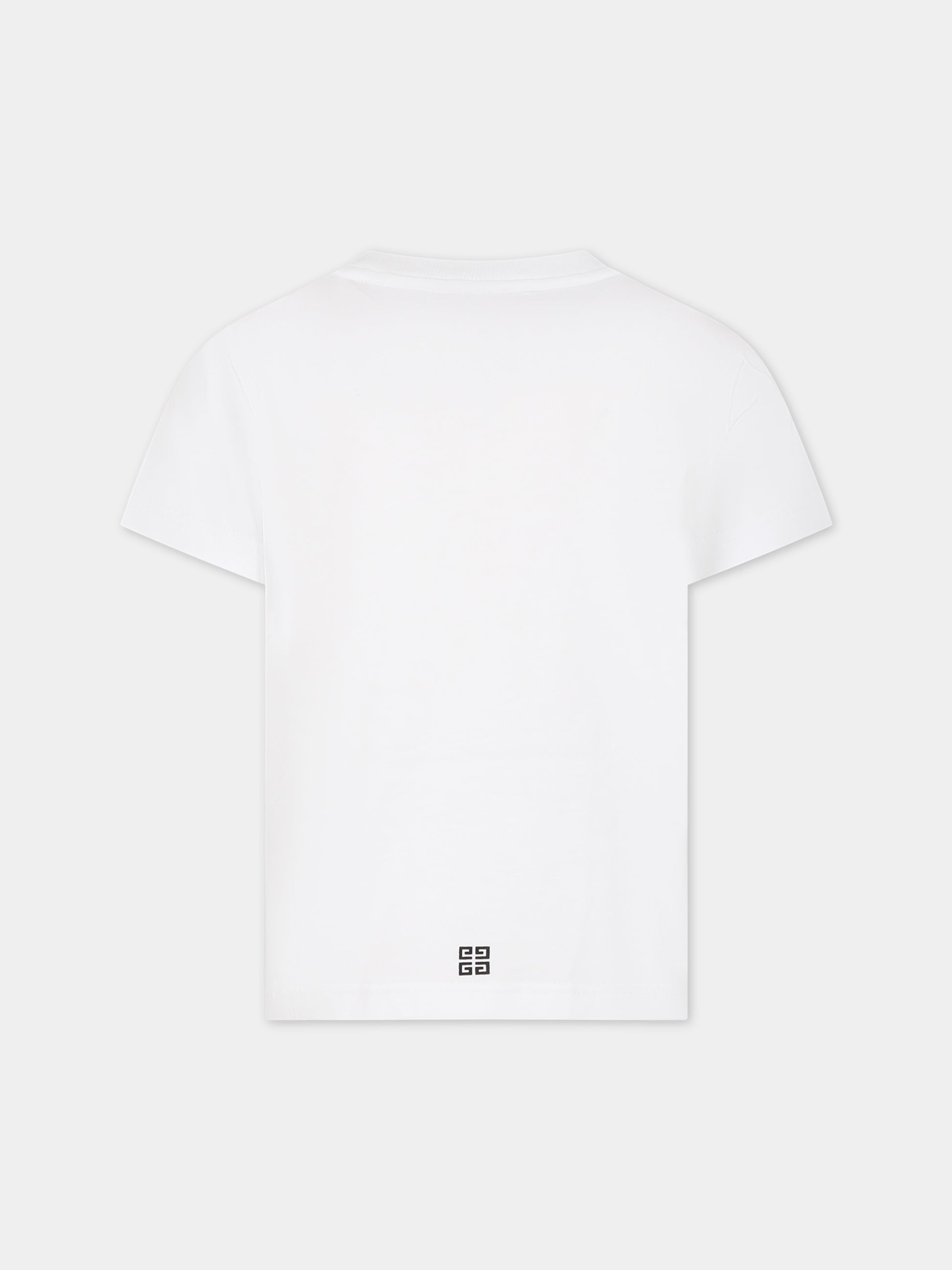 T-shirt bianca per bambini con Oswald e logo,Givenchy Kids,H25451 10P