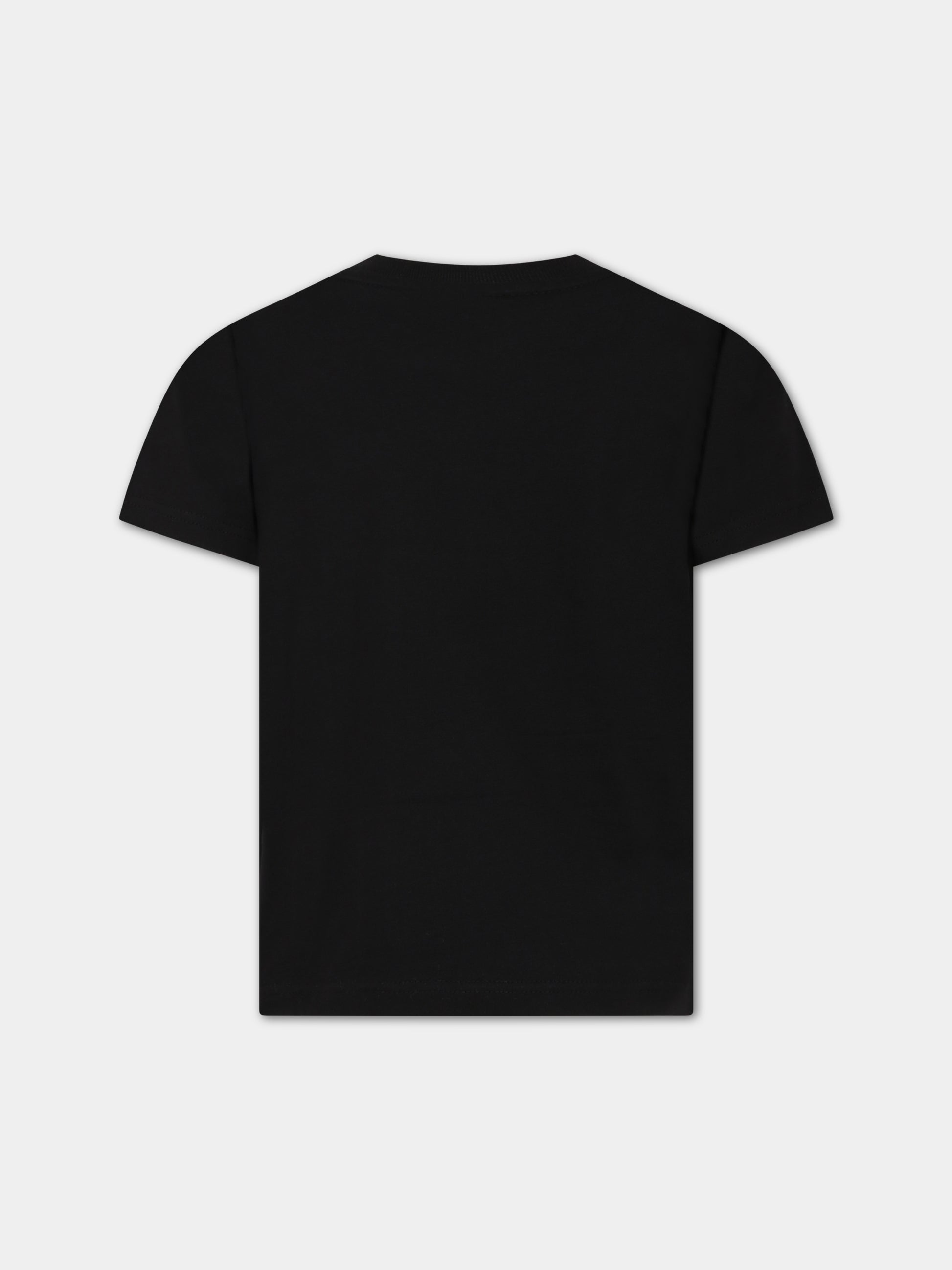 T-shirt nera per bambini con logo e scritta,Givenchy Kids,H25445 09B
