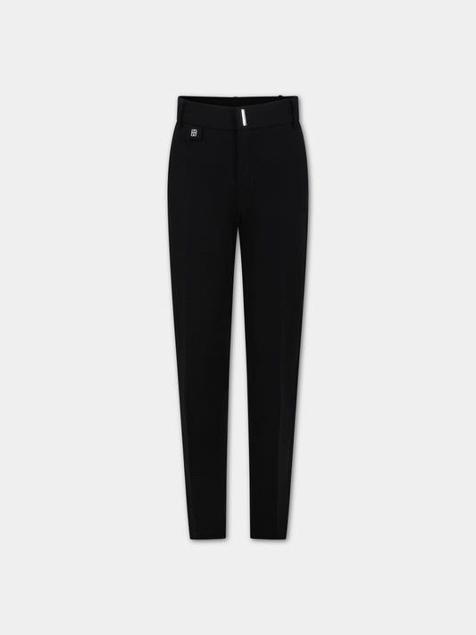 Pantaloni neri per bambino con logo,Givenchy Kids,H24236 09B