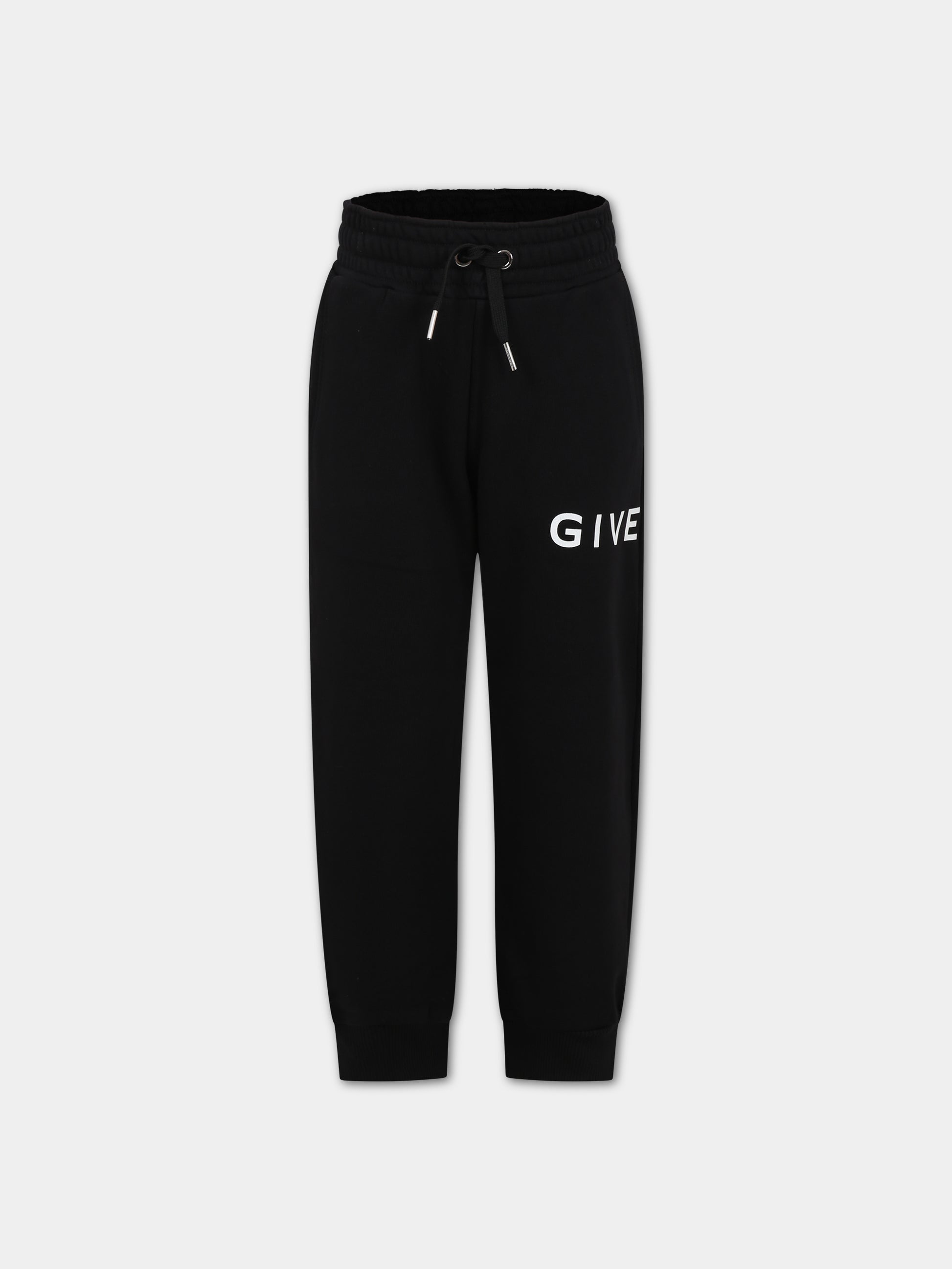 Pantaloni neri per bambino con logo,Givenchy Kids,H24231 09B