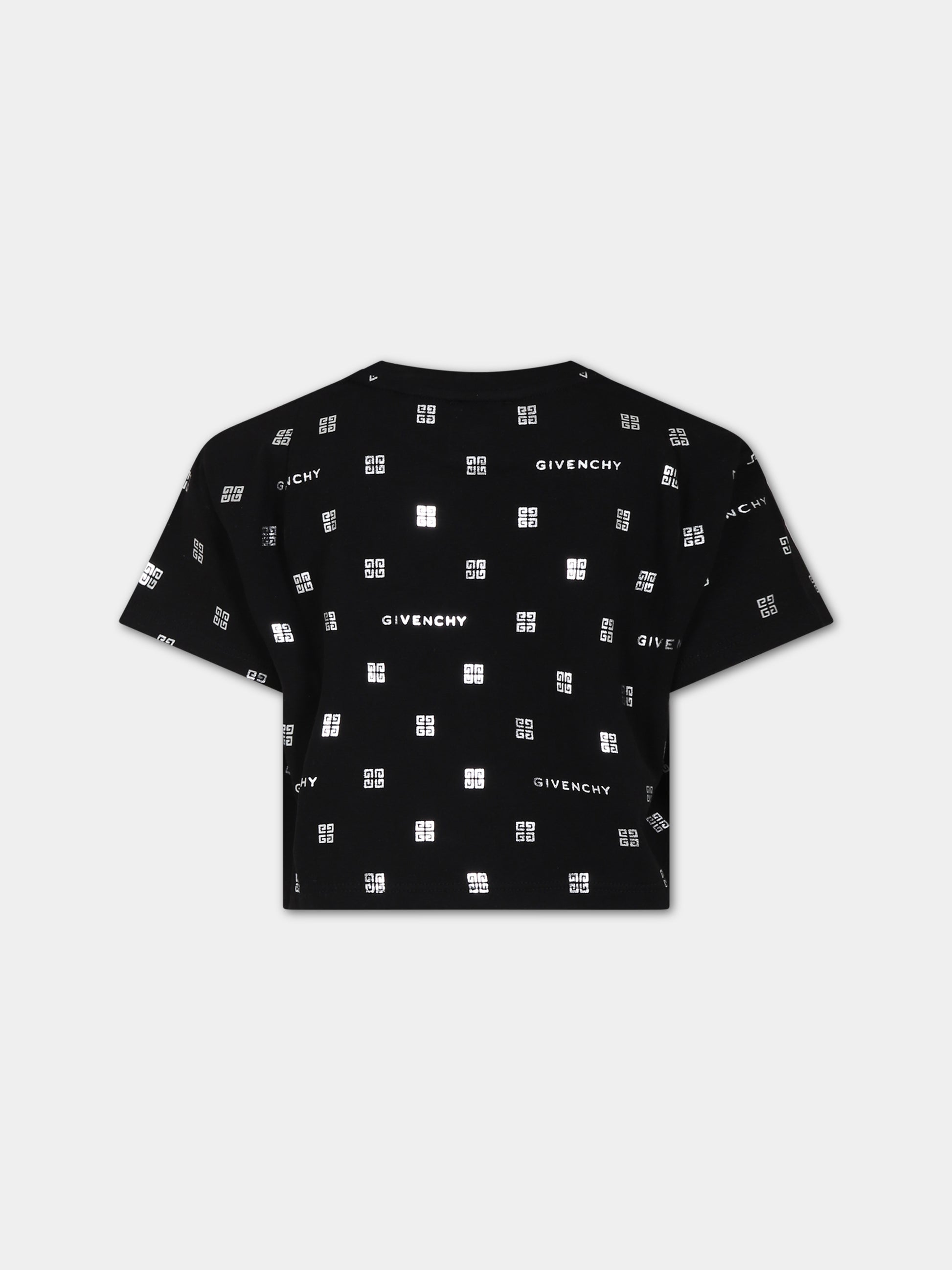 T-shirt nera per bambina con logo,Givenchy Kids,H15344 09B