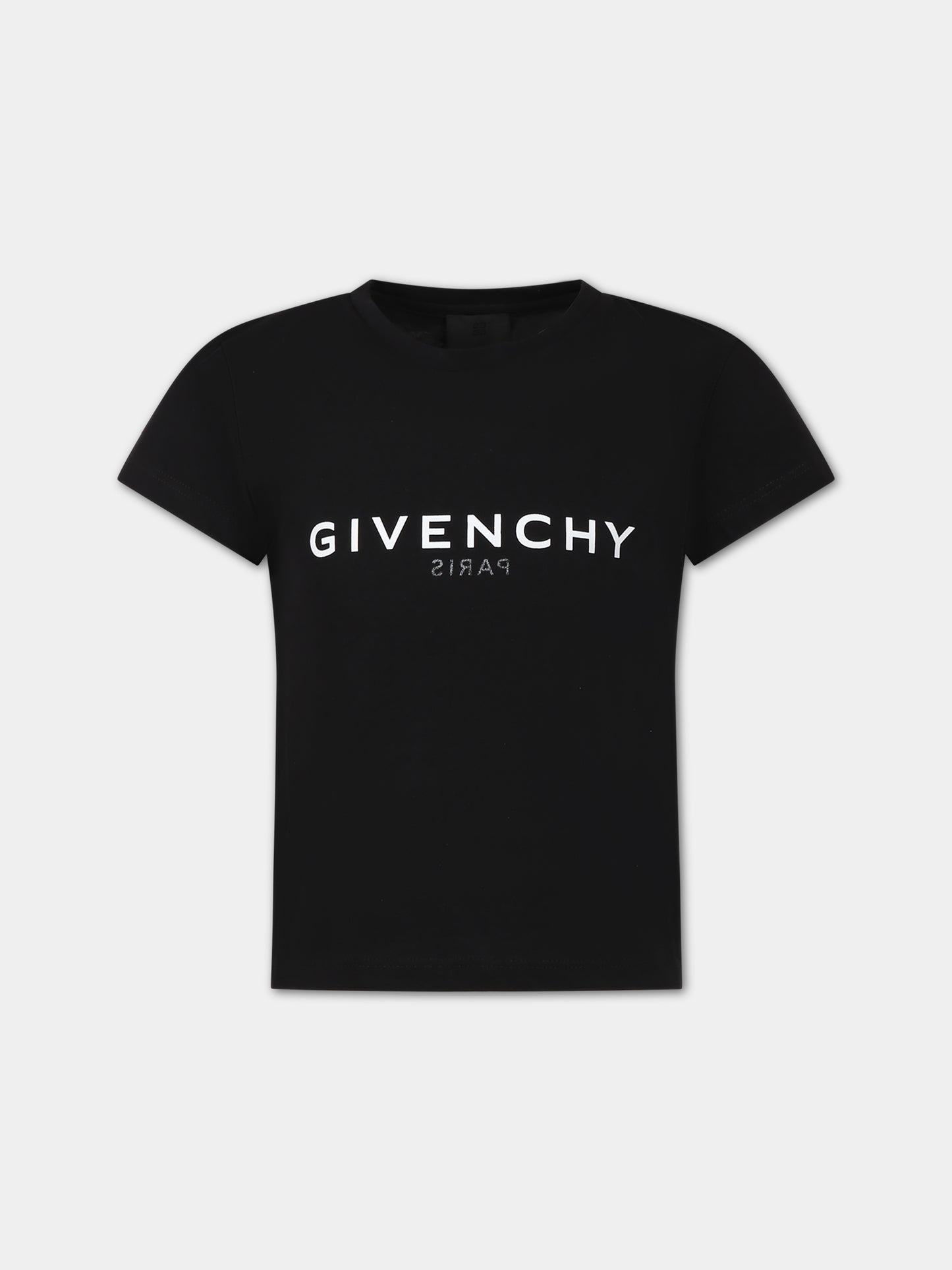 T-shirt nera per bambini con logo,Givenchy Kids,H15329 09B