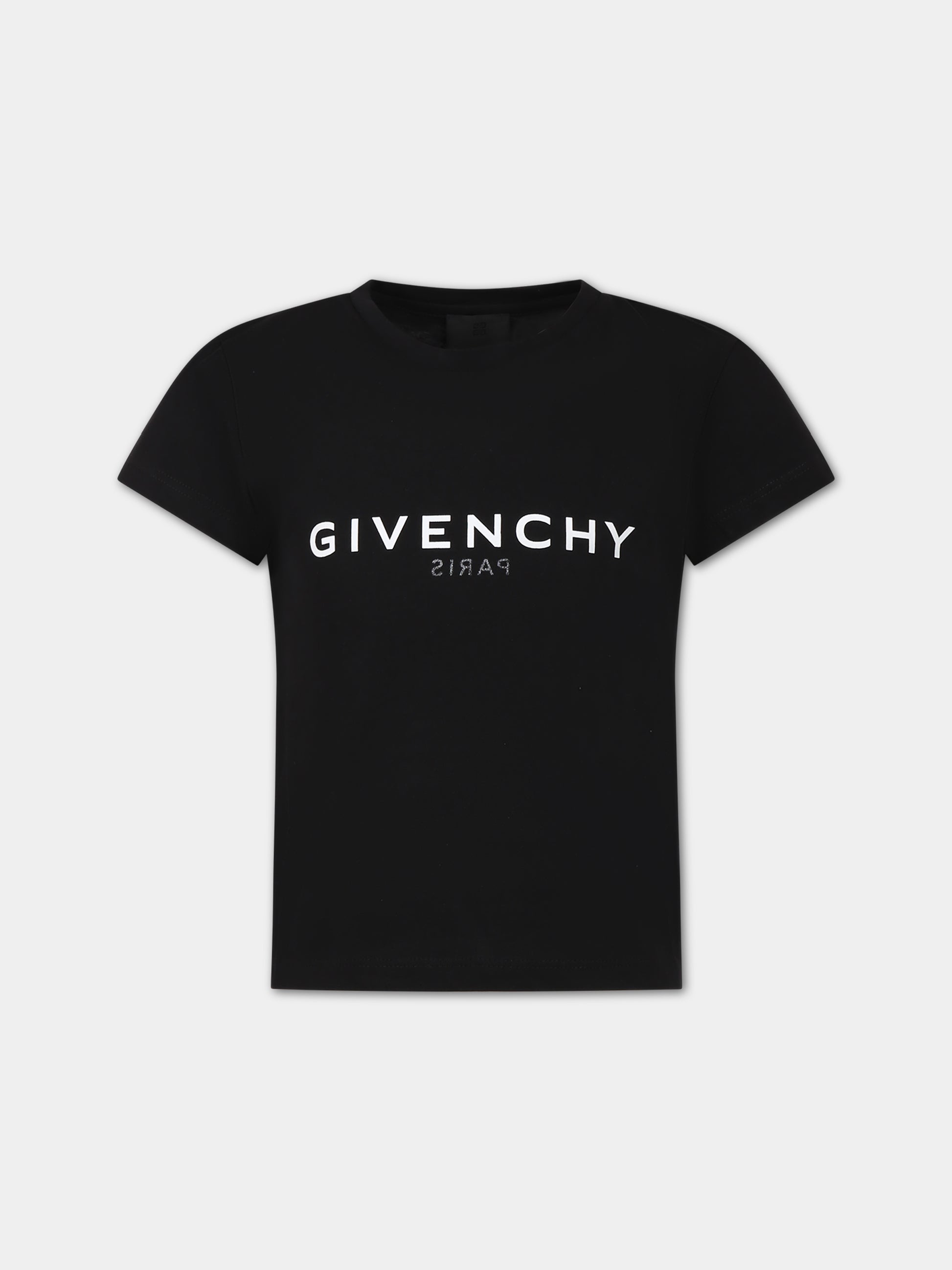 T-shirt nera per bambini con logo,Givenchy Kids,H15329 09B