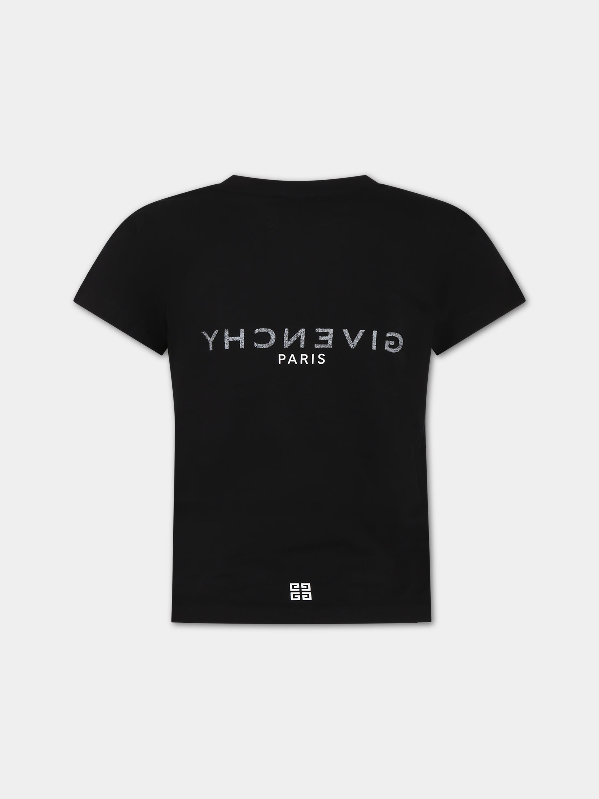T-shirt nera per bambini con logo,Givenchy Kids,H15329 09B