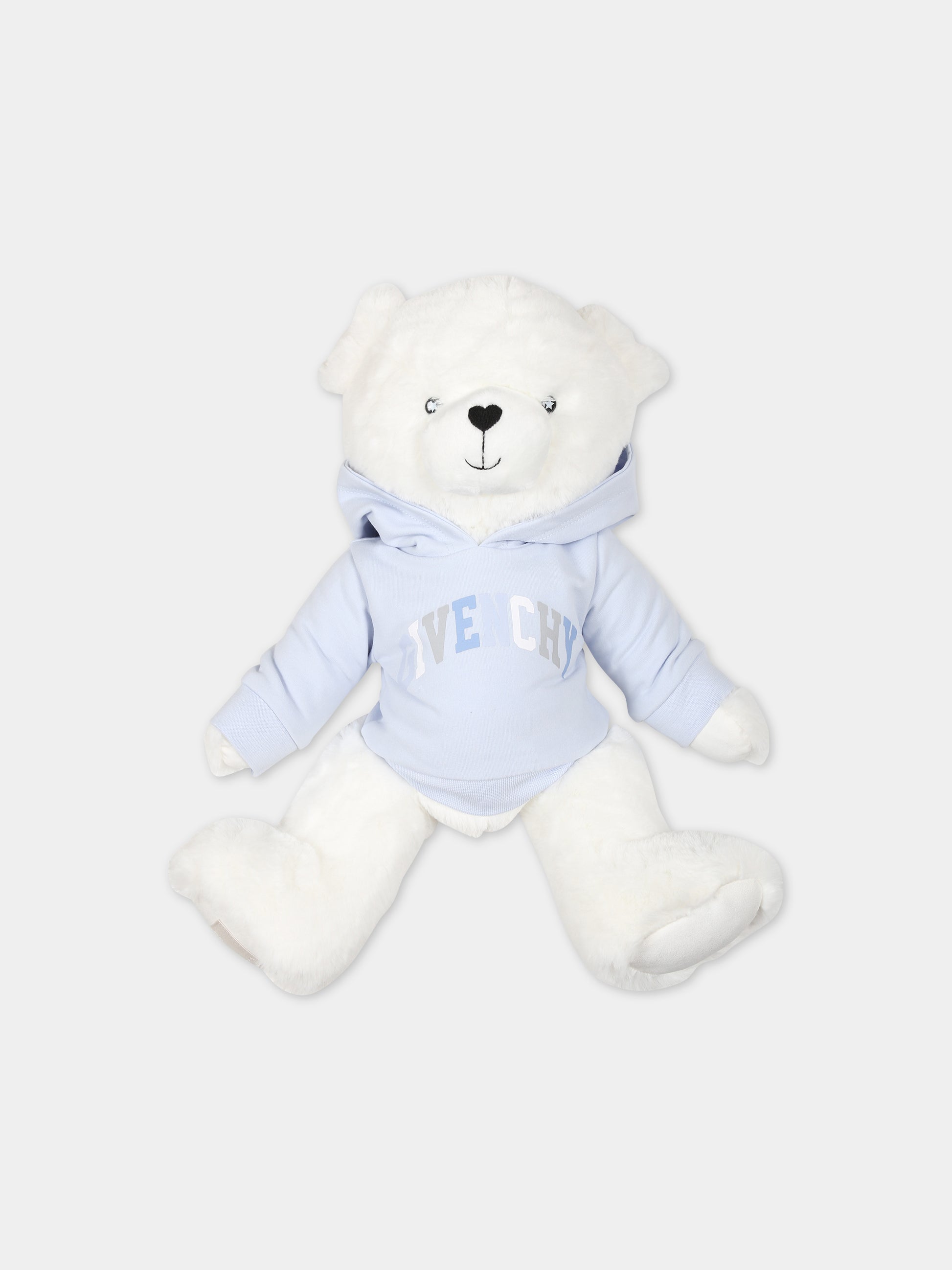 Peluche celeste per neonato con logo,Givenchy Kids,H9K076 771