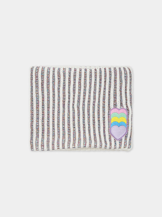 Sciarpa avorio per bambina con cuori,Billieblush,U11152 AVORIO