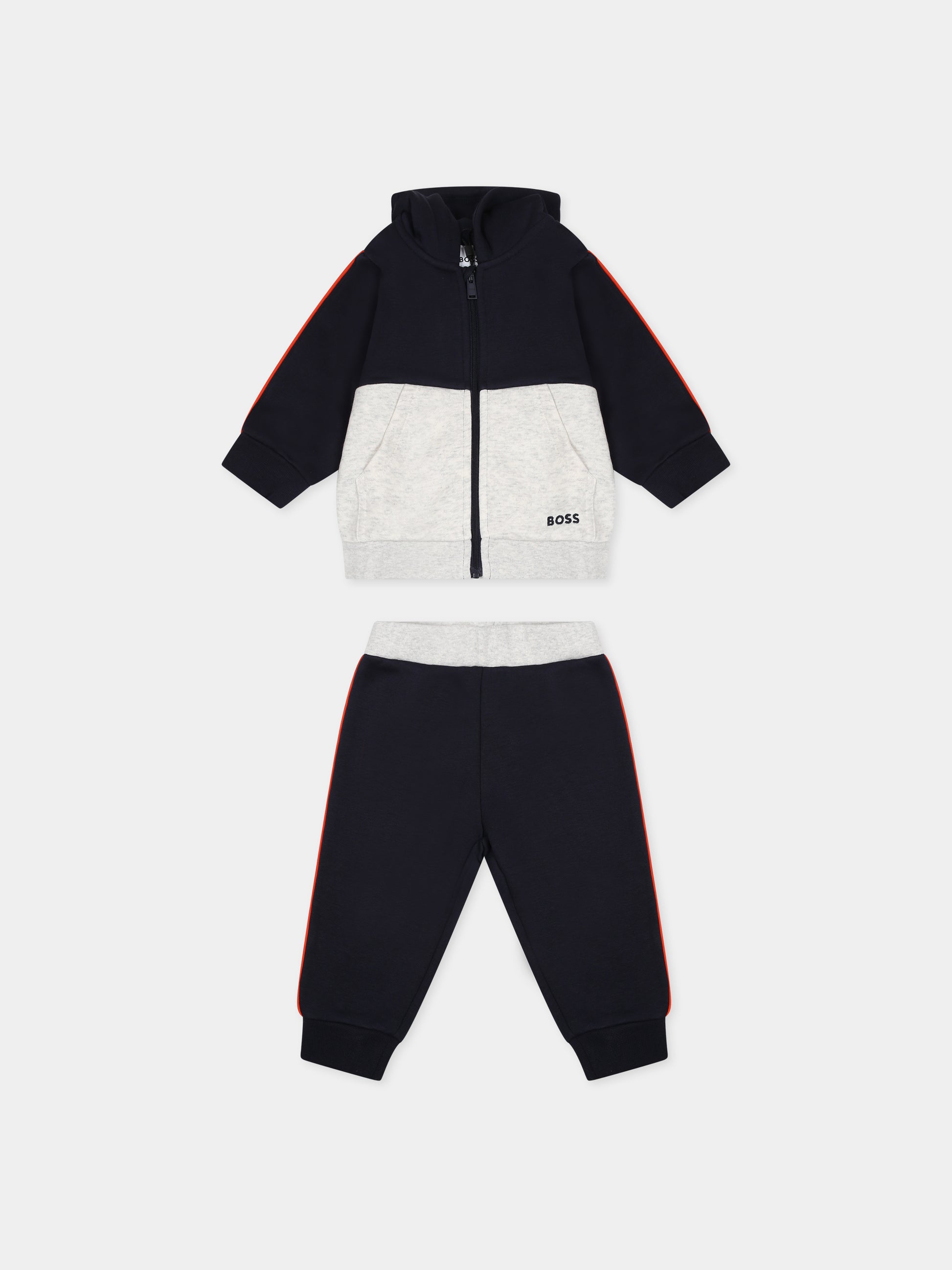 Completo blu per neonato con logo,Boss,J98430 849