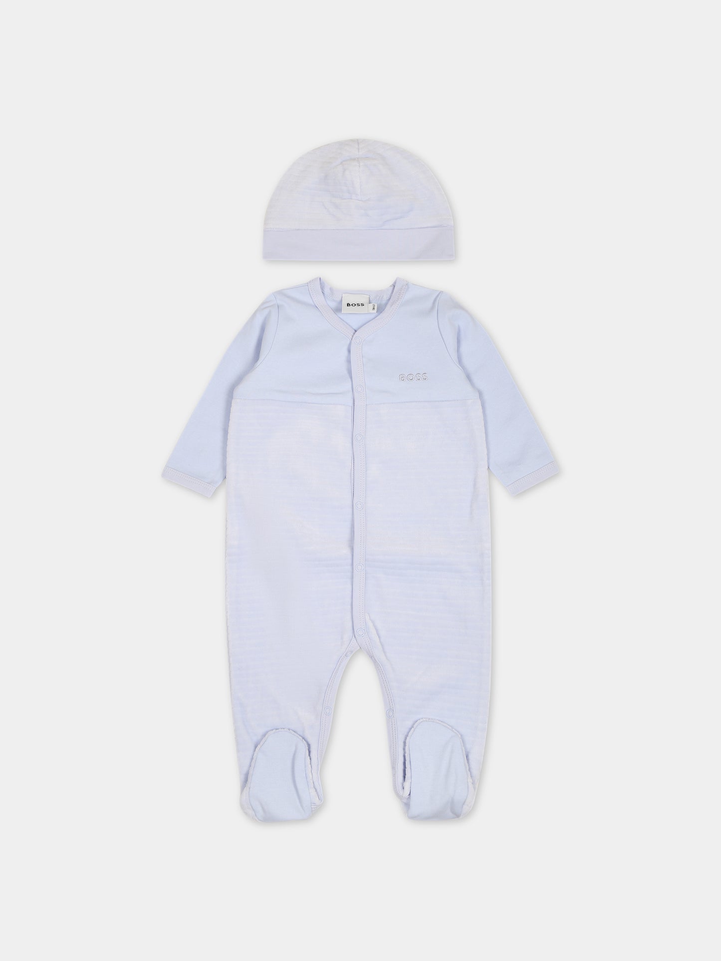Set celeste per neonato con logo,Boss,J98433 771