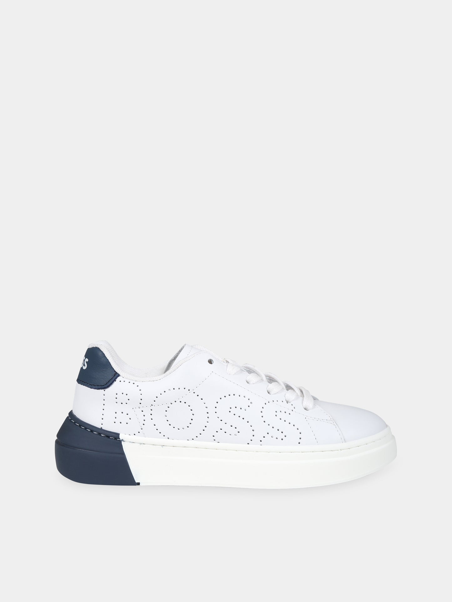 Sneakers bianche per bambino con logo,Boss,J29357 10P