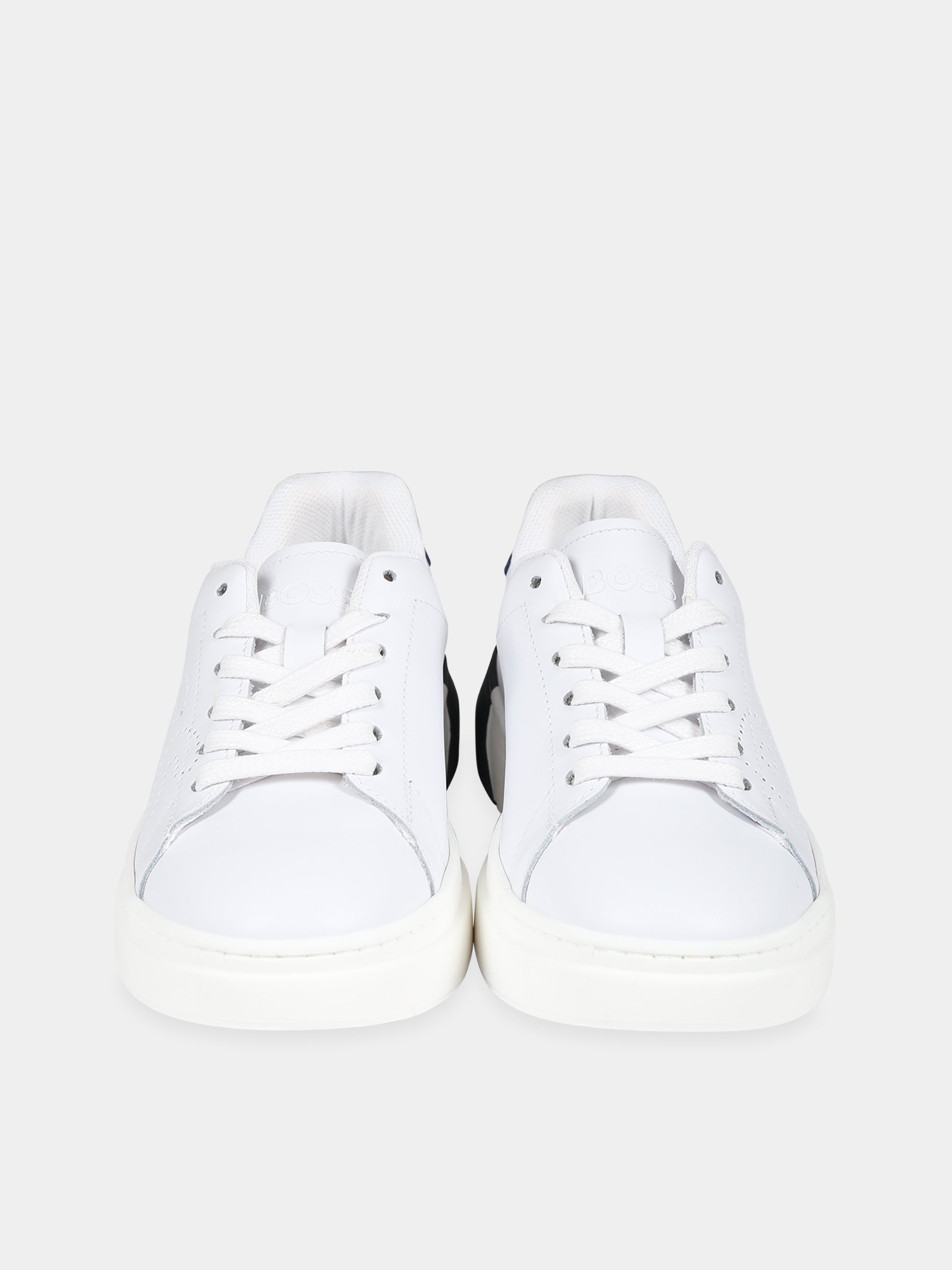 Sneakers bianche per bambino con logo,Boss,J29357 10P