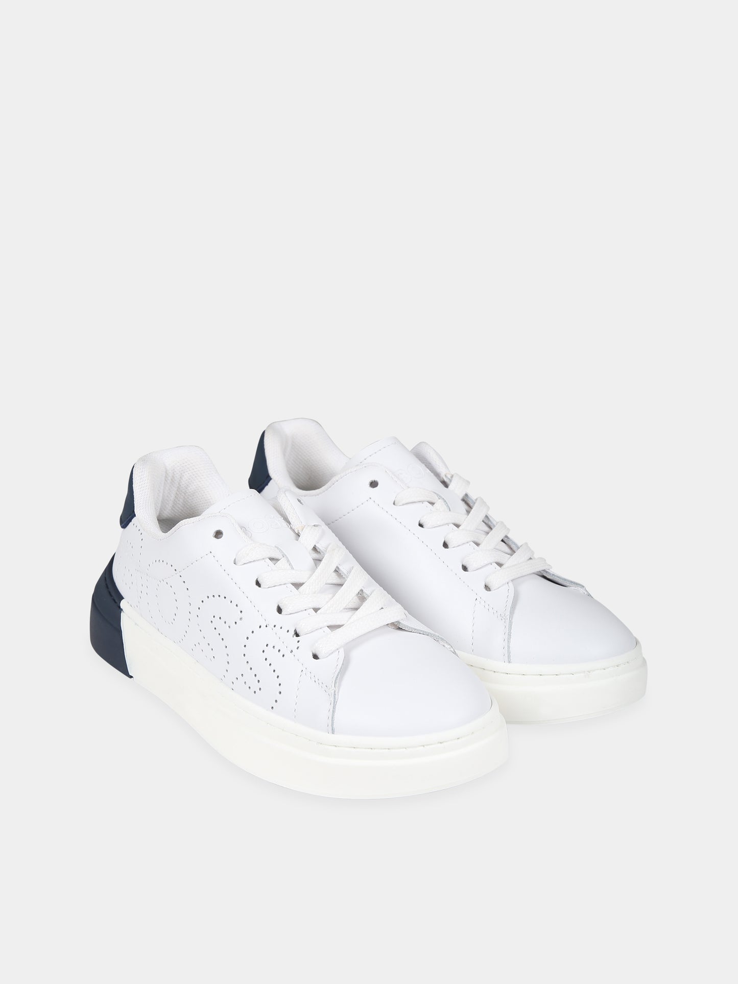 Sneakers bianche per bambino con logo,Boss,J29357 10P