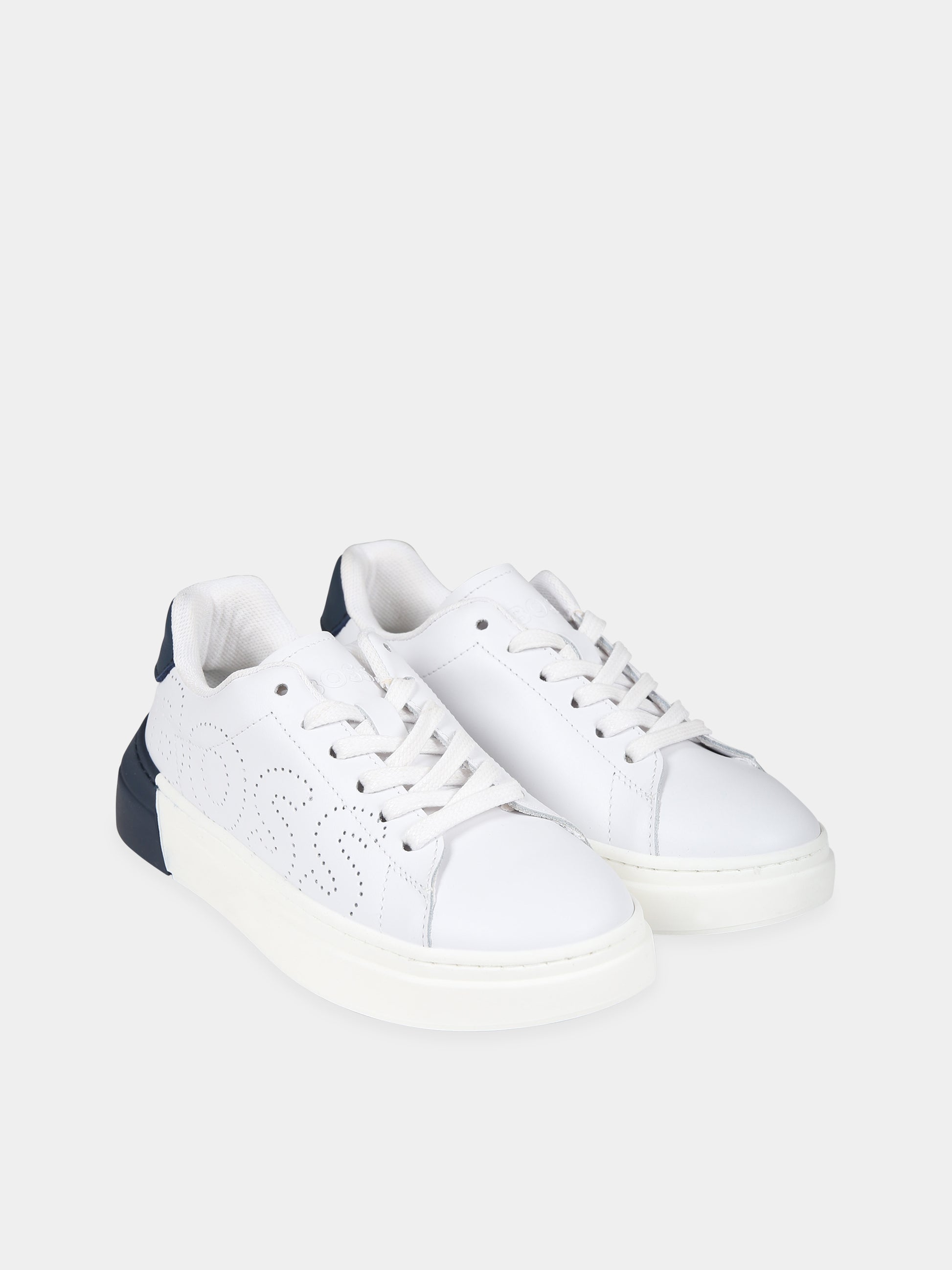 Sneakers bianche per bambino con logo,Boss,J29357 10P
