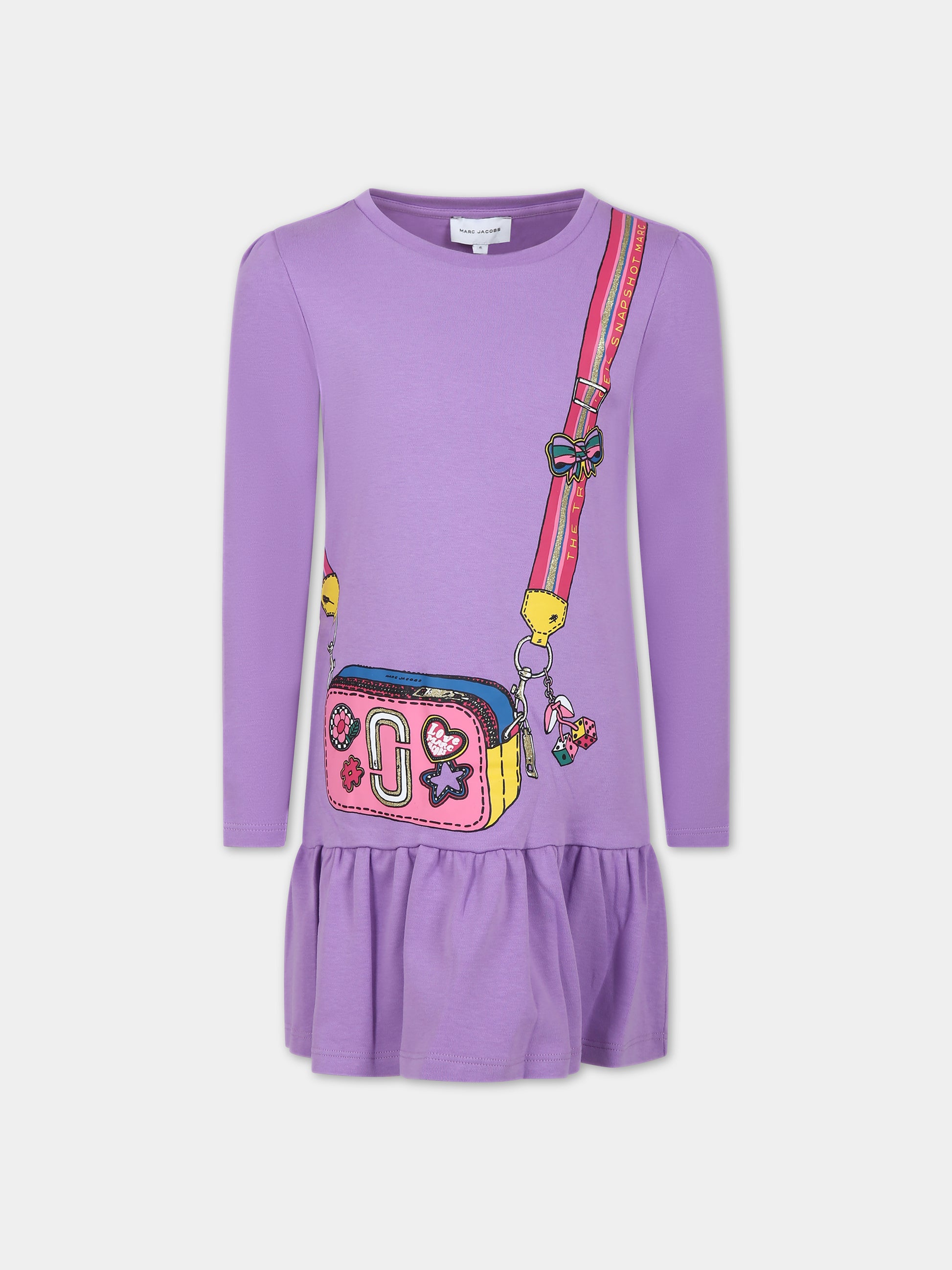 Vestito viola per bambina con logo,Little Marc Jacobs,W12450 919