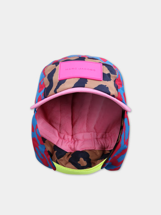 Cappello azzurro per bambina con logo,Little Marc Jacobs,W11068 83E