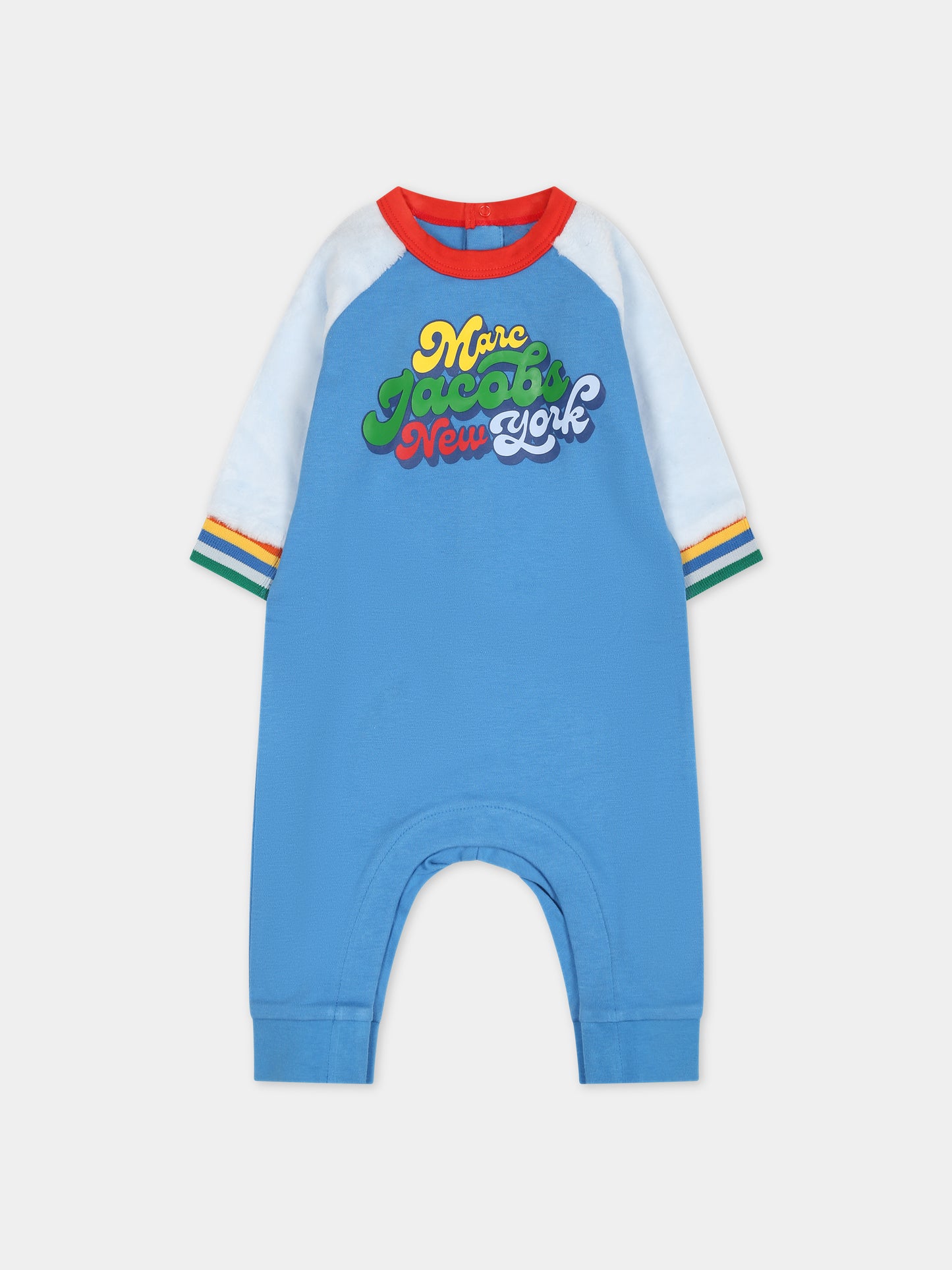 Tutina azzurra per neonato con logo,Little Marc Jacobs,W94082 83E