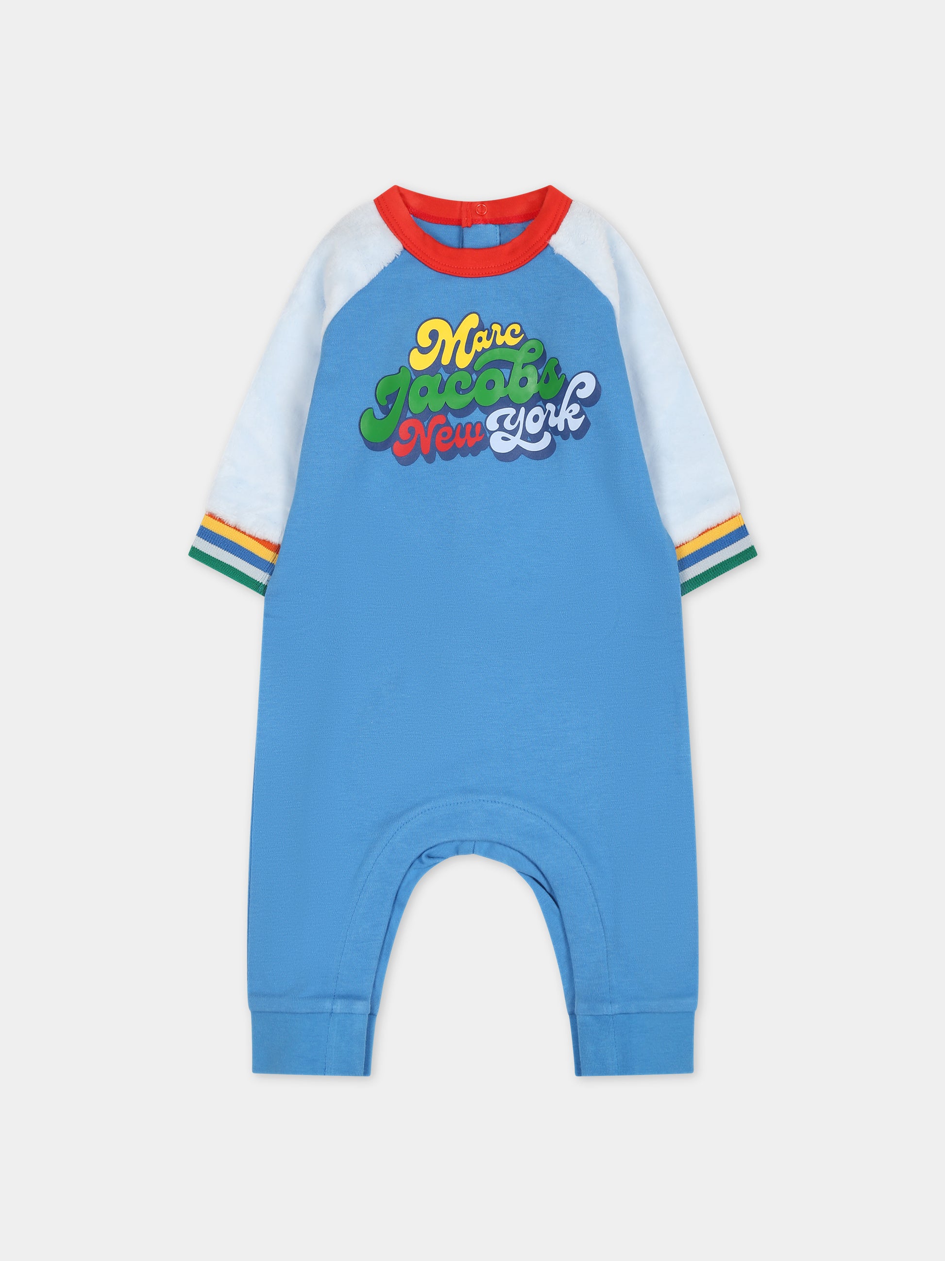 Tutina azzurra per neonato con logo,Little Marc Jacobs,W94082 83E