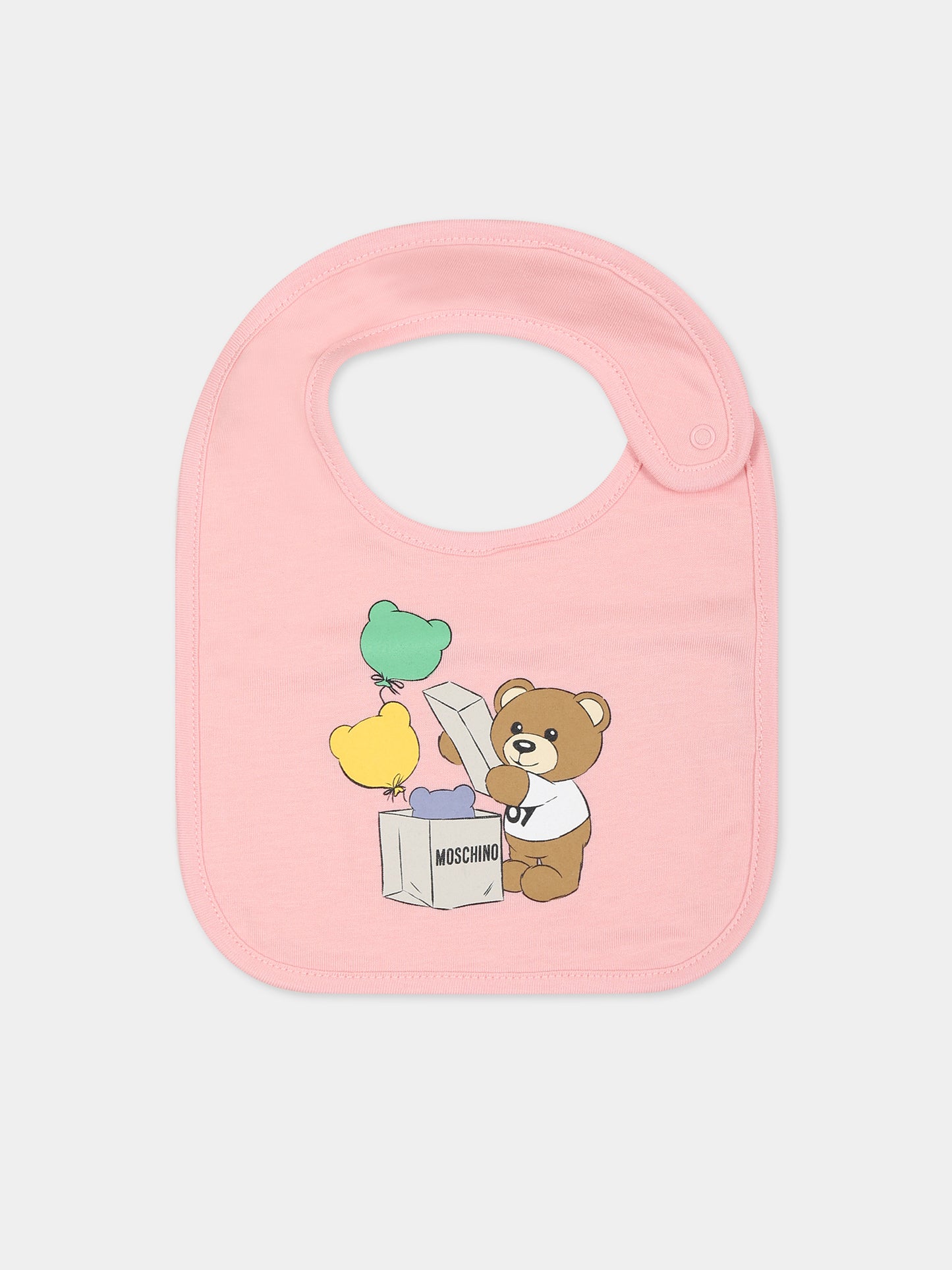 Set rosa per neonata con Teddy bear e stampa,Moschino Kids,MUY05K LCA40 50209