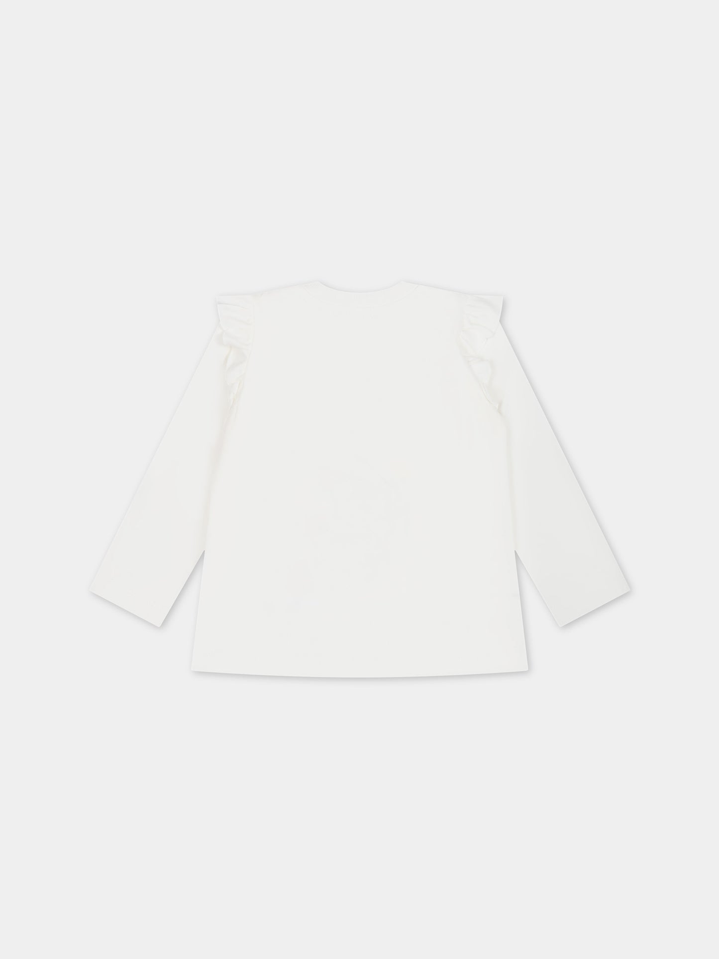 T-shirt bianca per neonata con Teddy Bear e stampa,Moschino Kids,MDO00O LBA11 10063