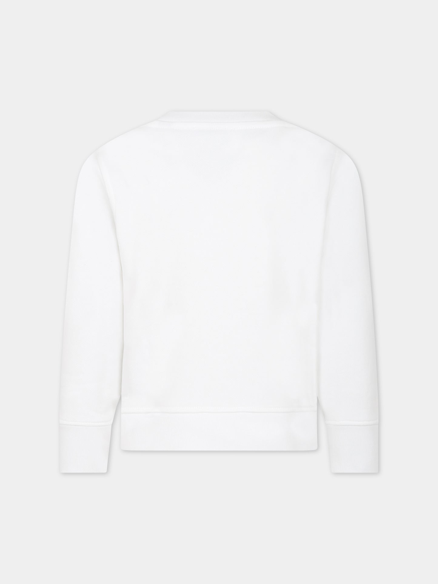 Felpa bianca per bambini con Thomas Bear e logo,Burberry Kids,8069197