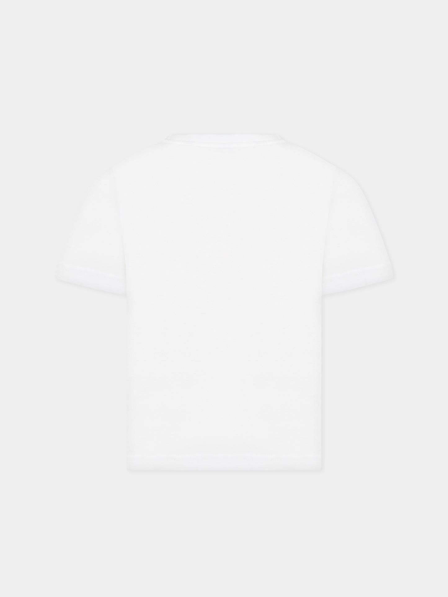 T-shirt bianca per bambini con Thomas Bear e logo,Burberry Kids,8072328