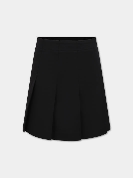 Gonna nera per bambina con logo,Burberry Kids,8068675