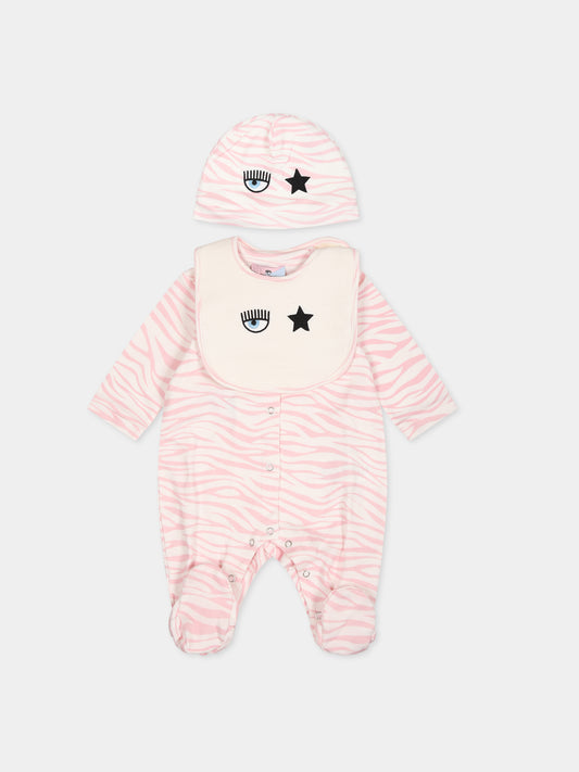 Set bianco per neonata con eyestar,Chiara Ferragni Collection,55B501 2005 167F