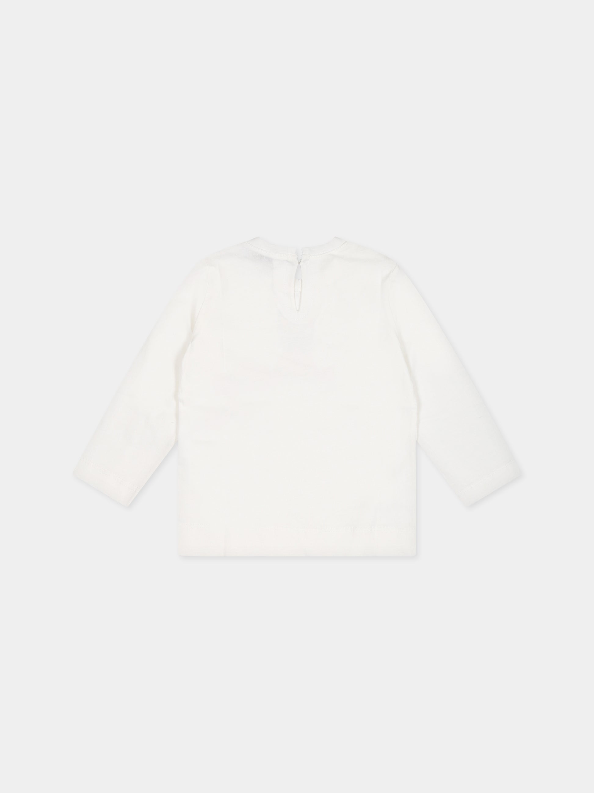 T-shirt bianca per neonata con stampa e logo,Chiara Ferragni Collection,53B607 2000 0001