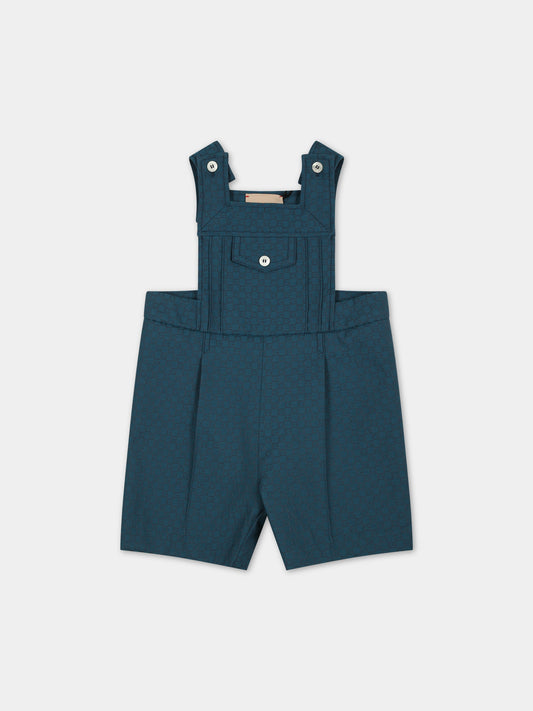 Salopette verde per neonato con motivo G,Gucci Kids,737855 XWAX8 4047