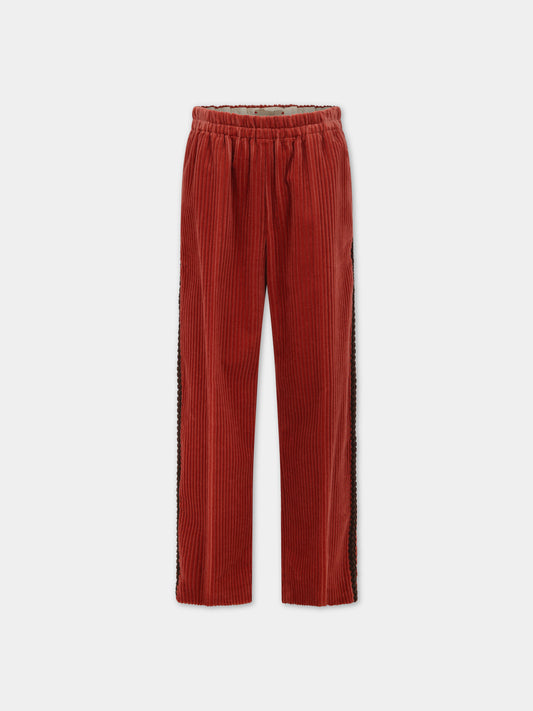 Pantaloni bordeaux per bambina con doppia G,Gucci Kids,749599 ZFV10 2407