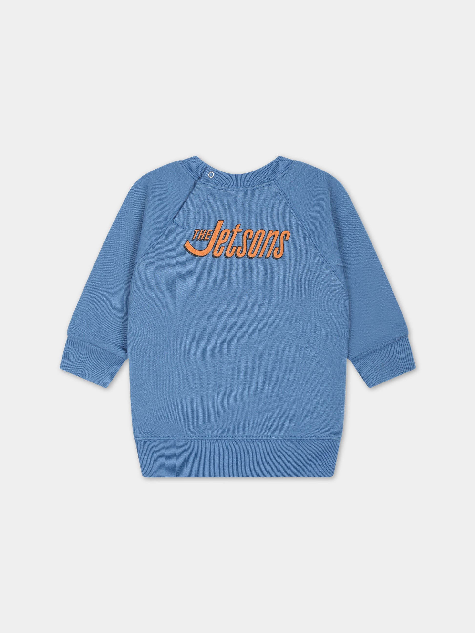 Felpa azzurra per neonati con stampa e logo,Gucci Kids,653687 XJFM0 4795