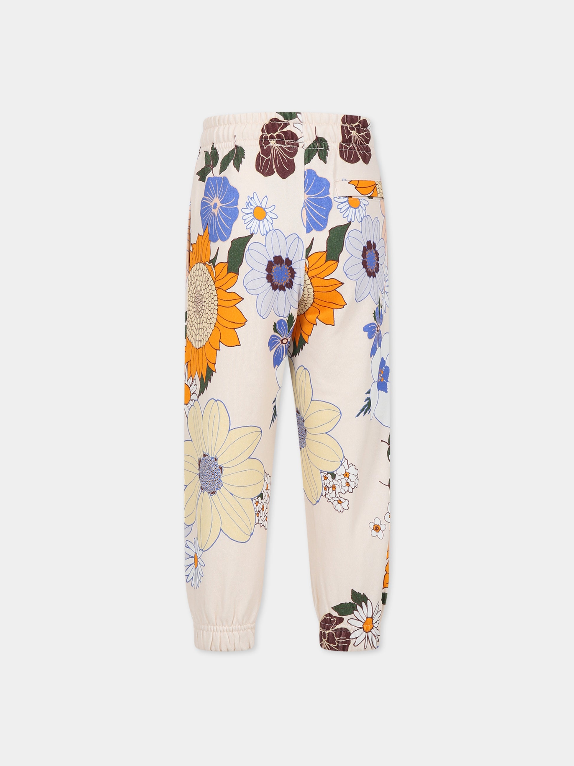 Pantaloni avorio per bambina con stampa floreale,Molo,2W23I202 6953