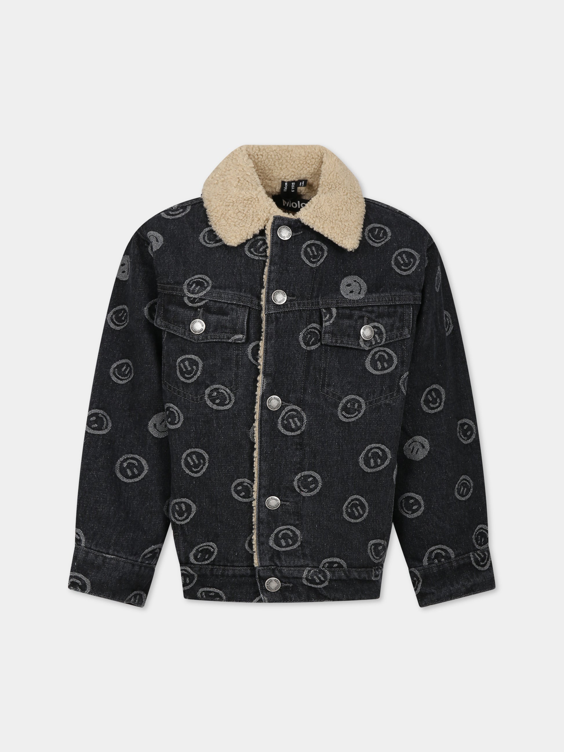 Giubbotto nero per bambini con smile,Molo,5W23M327 8811