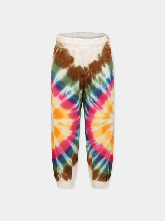 Pantaloni avorio per bambini con stampa tie-dye,Molo,6W23I202 6016