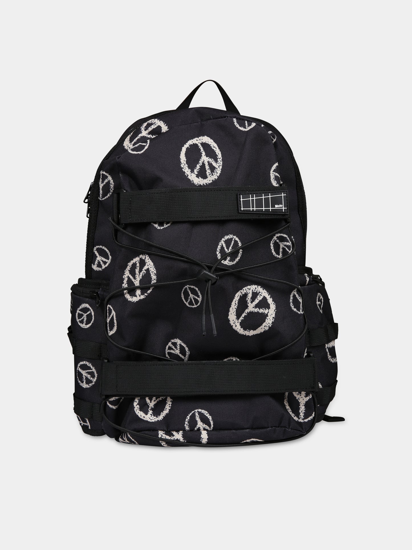 Zaino nero per bambini con simbolo dellla pace,Molo,7W23V205 6972