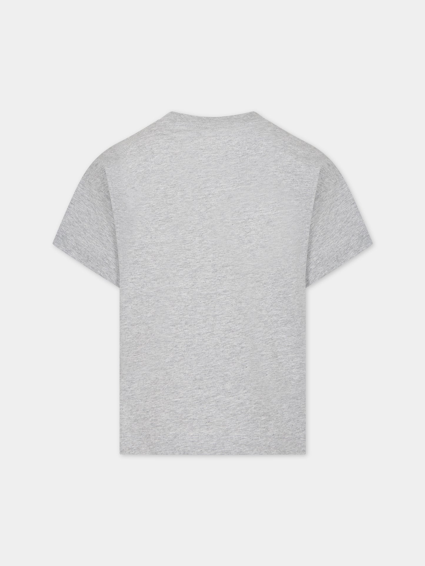 T-shirt grigia per bambini con doppia F,Fendi Kids,JUI144 7AJ F1L12